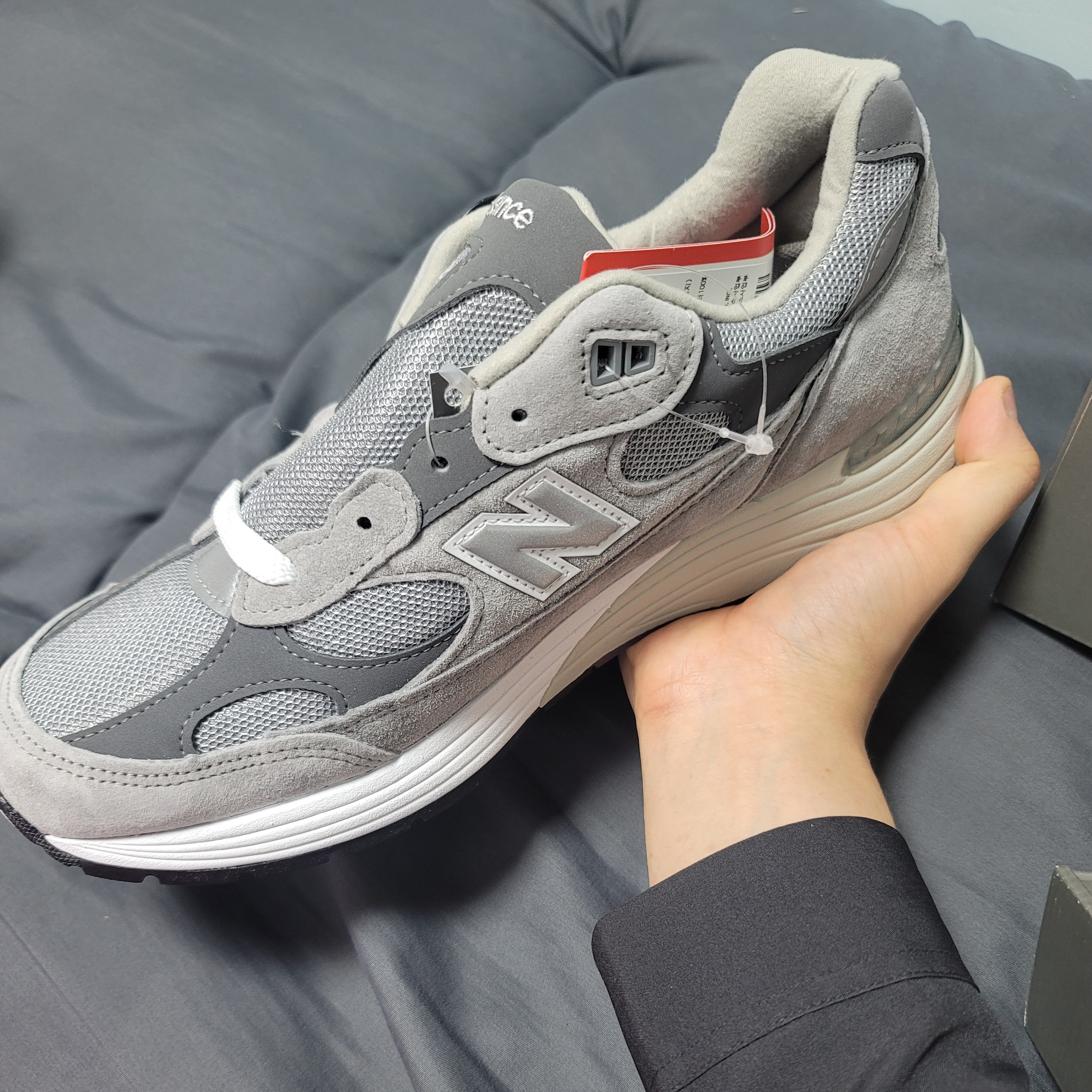 New Balance 992 Made in USA Grey - D Standard 착용 스타일 - 2