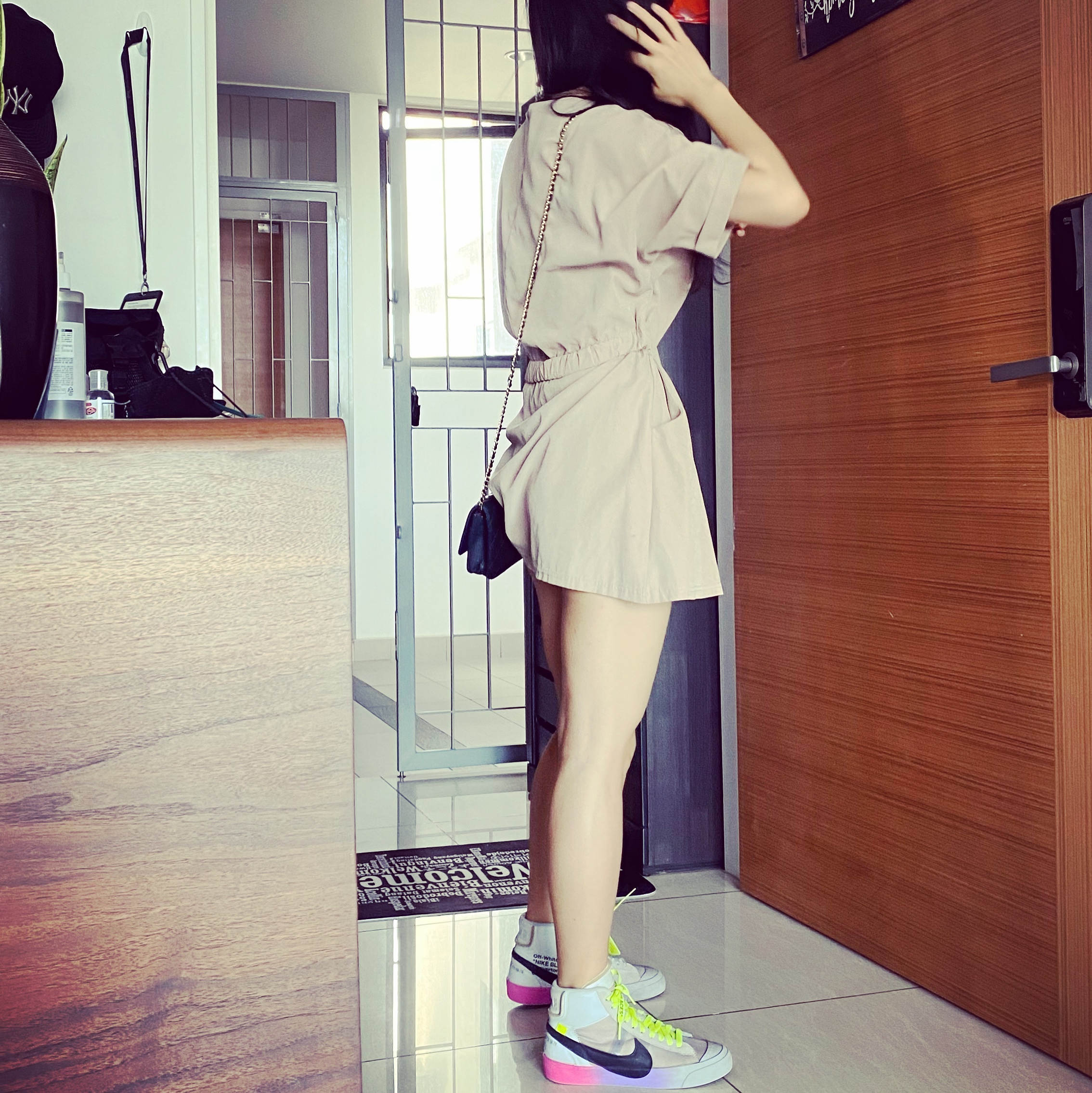 Nike x Off-White Blazer Mid Wolf Grey Serena Queen 착용 스타일