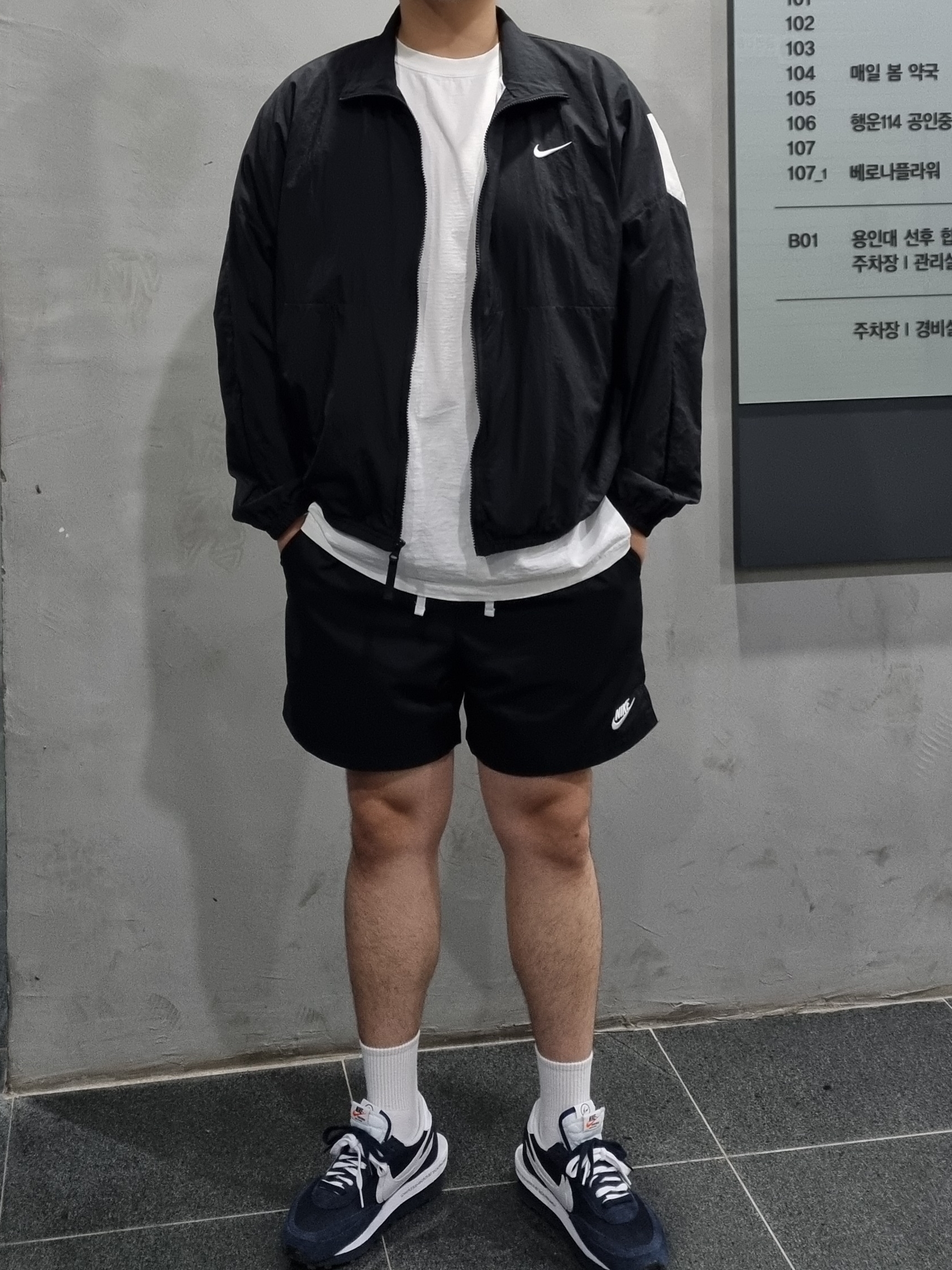 Nike x Sacai x Fragment LDWaffle Blackened Blue 착용 스타일