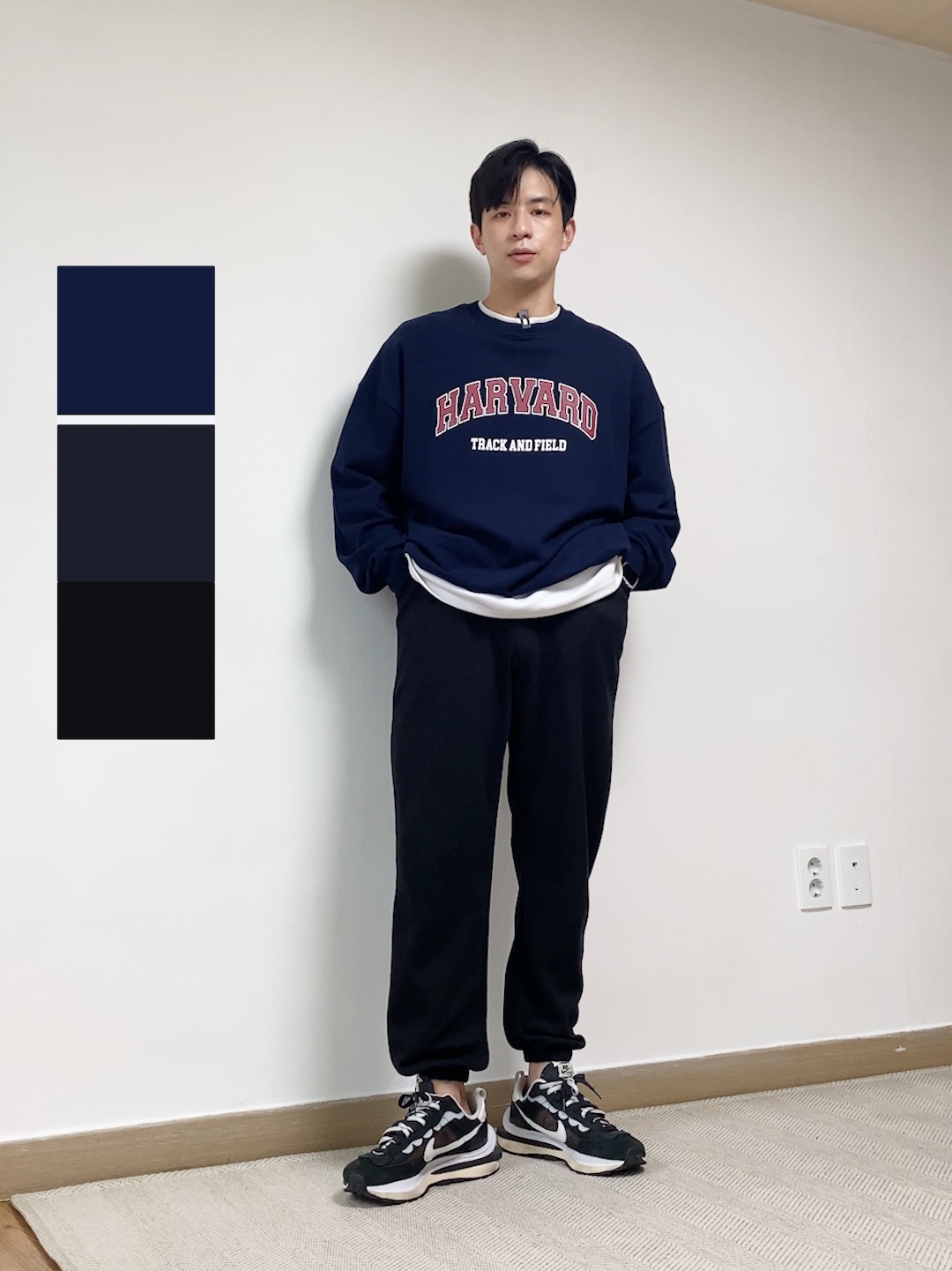Nike x Sacai VaporWaffle Black White 착용 스타일