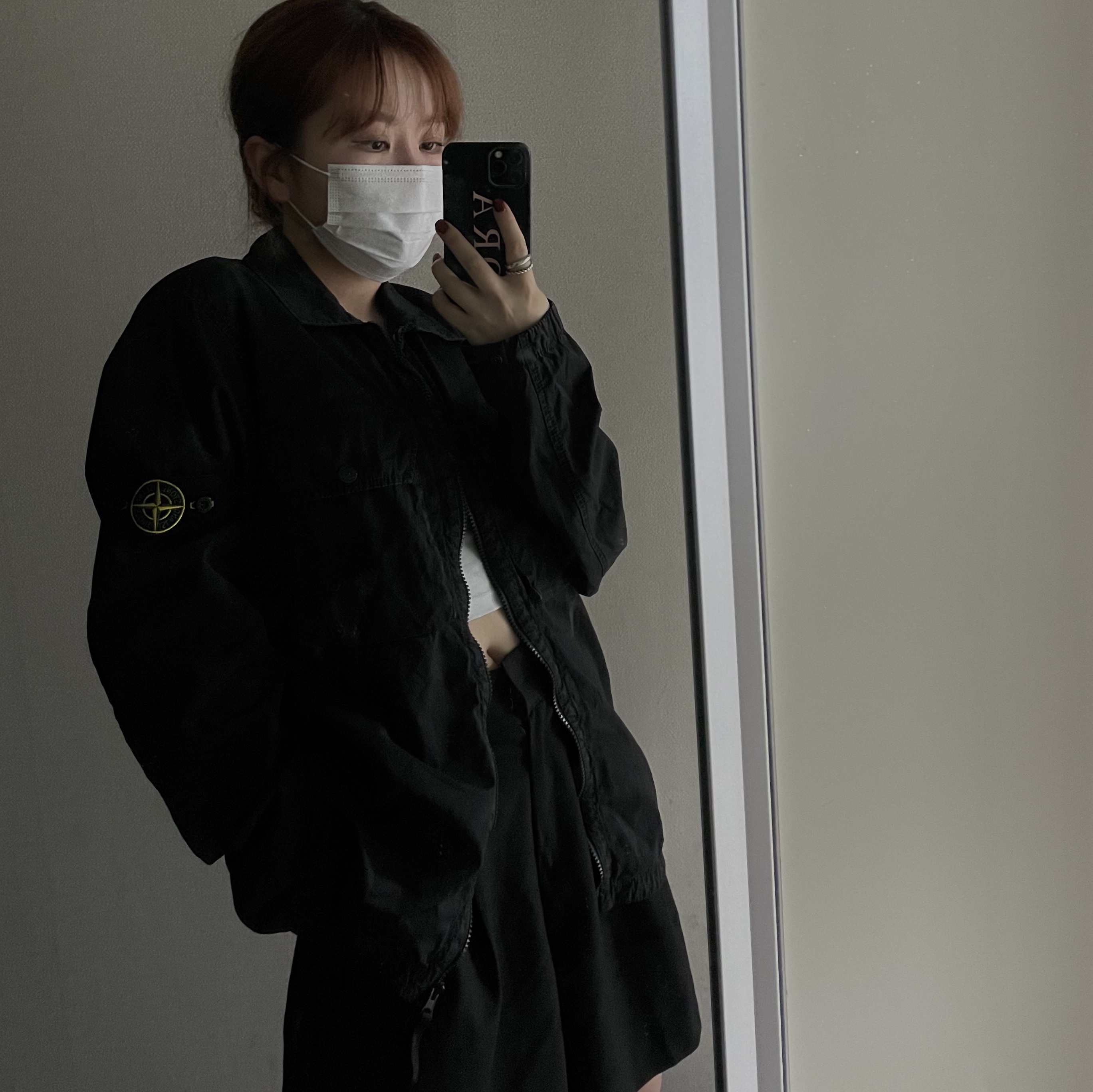 Stone Island 113WN T.CO+OLD Overshirt Black - 21FW 착용 스타일