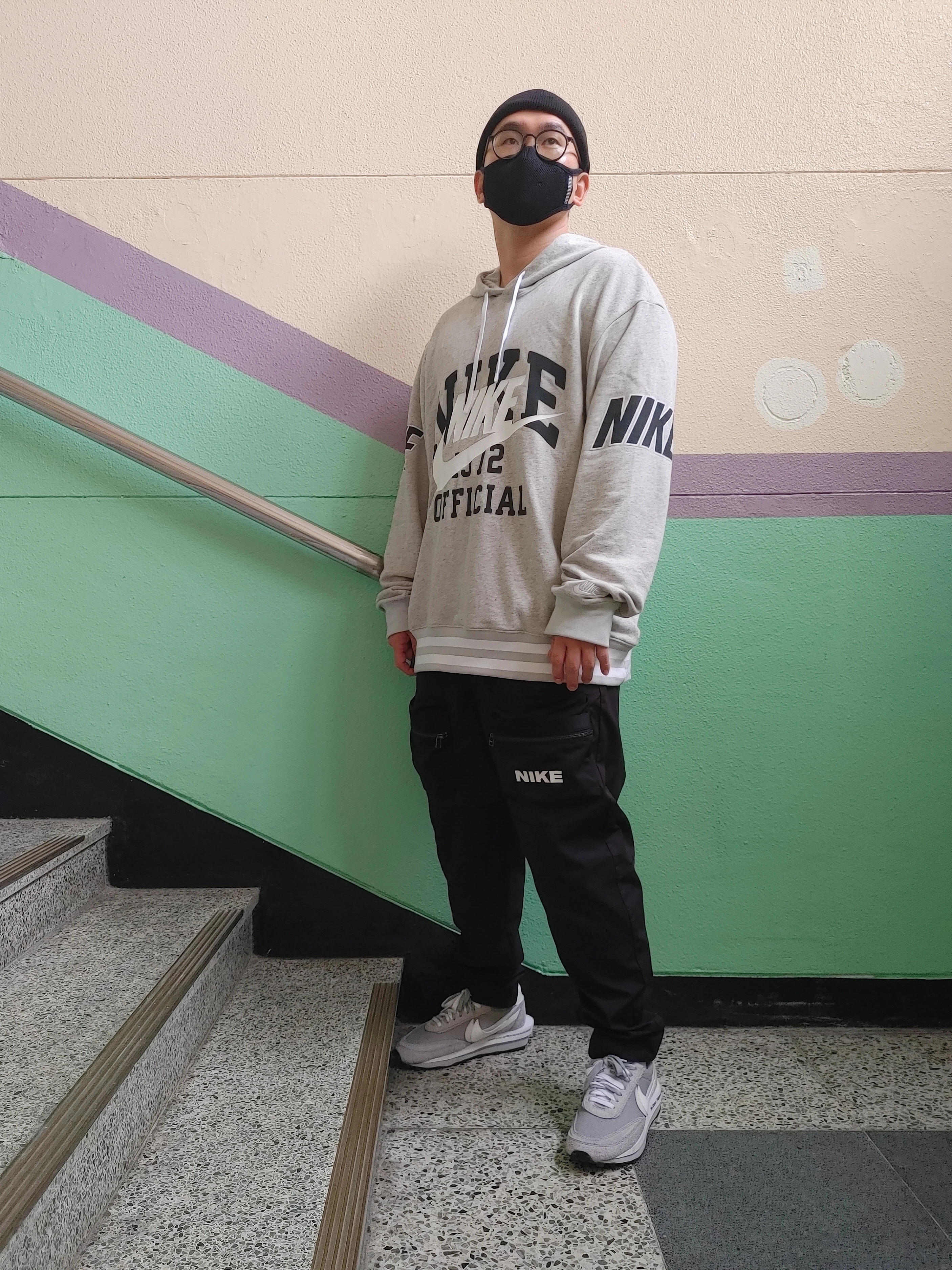 Nike x Sacai x Fragment LDWaffle Light Smoke Grey 착용 스타일