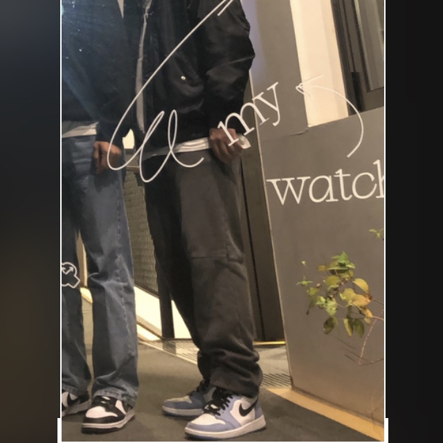 IAB Studio Blocked Pigment Sweatpants Black, Jordan 1 Retro High OG University Blue 착용 스타일 - 1