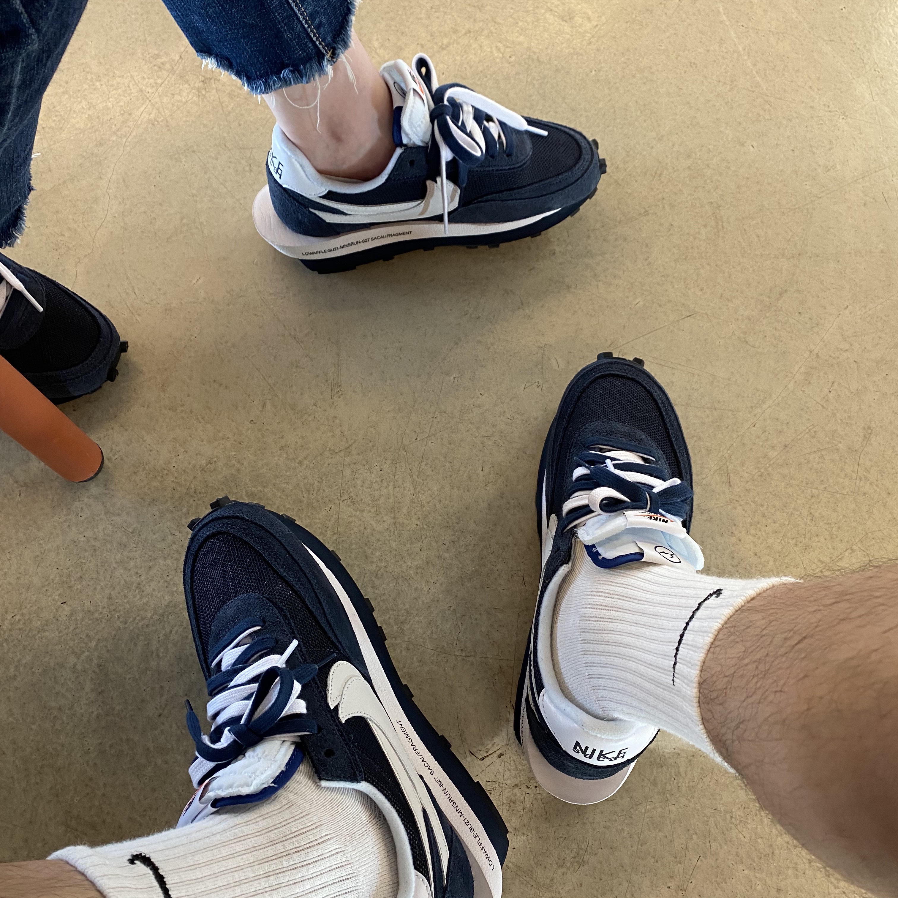 Nike x Sacai x Fragment LDWaffle Blackened Blue 착용 스타일