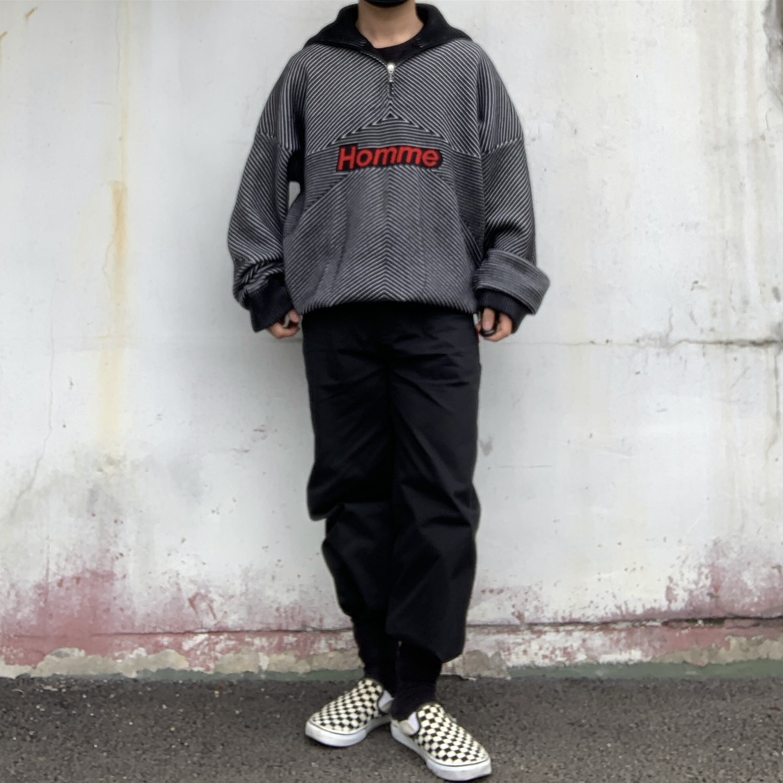 Vans Slip-On Checkerboard 착용 스타일 - 1