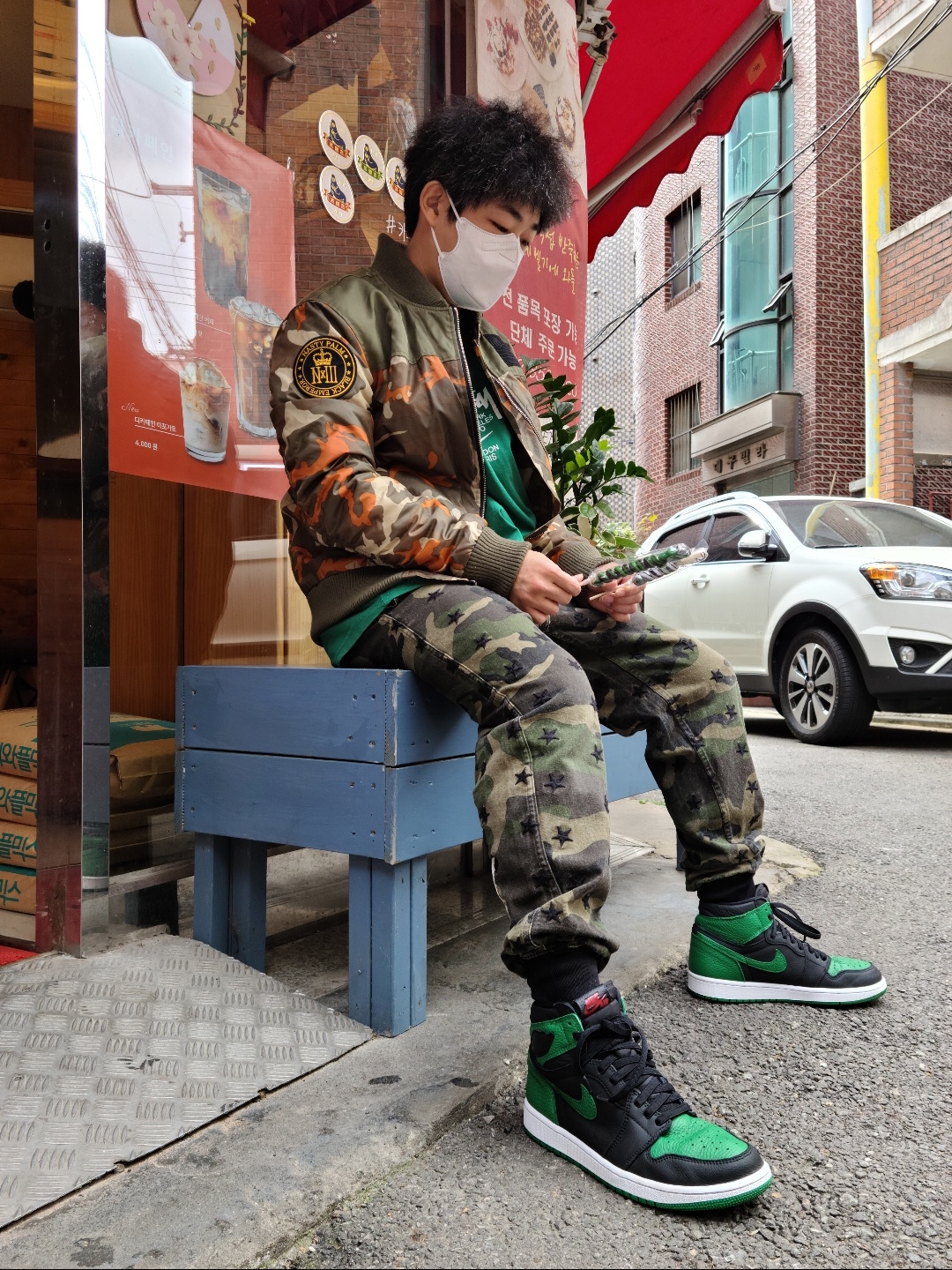 Jordan 1 Retro High OG Pine Green Black 착용 스타일