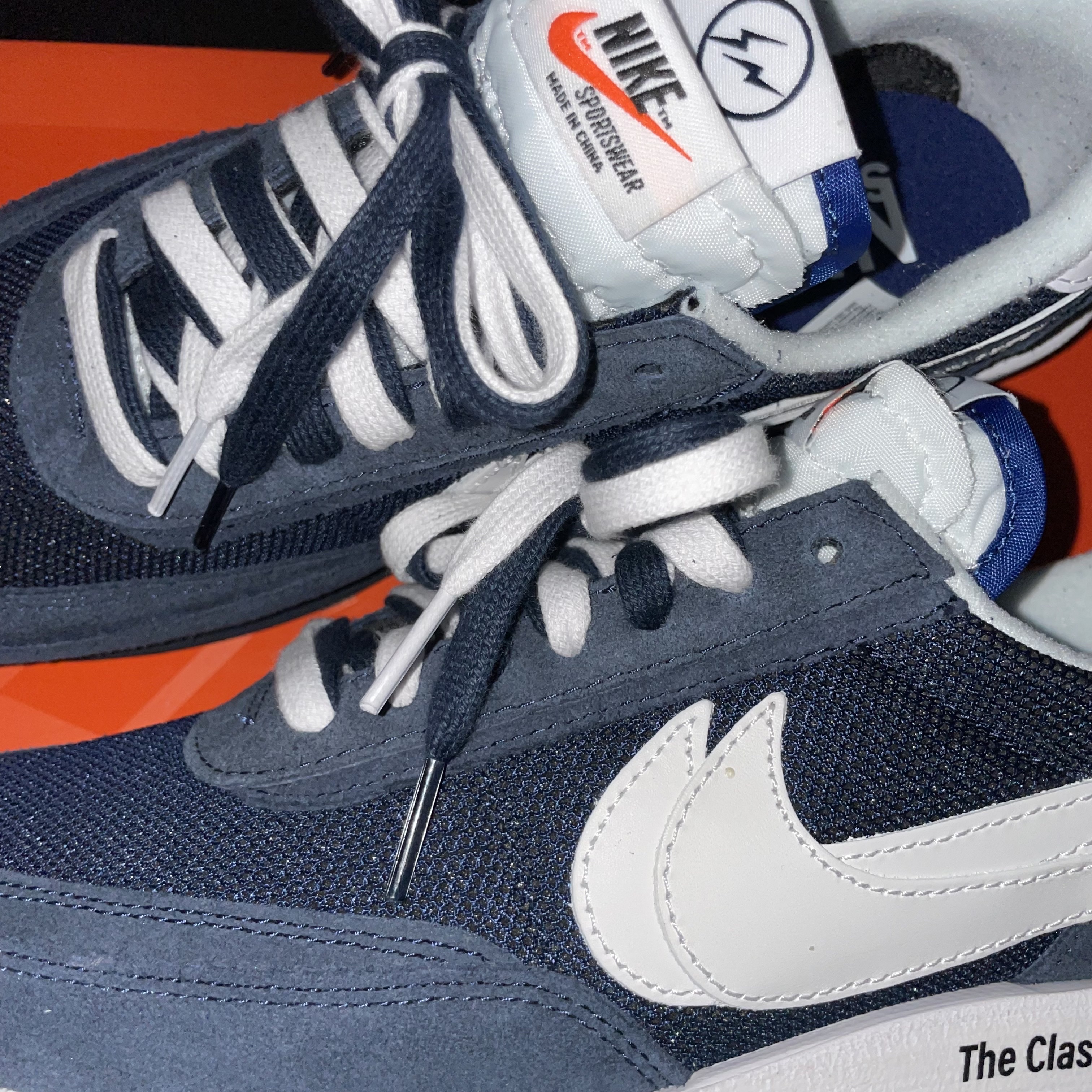 Nike x Sacai x Fragment LDWaffle Blackened Blue 착용 스타일