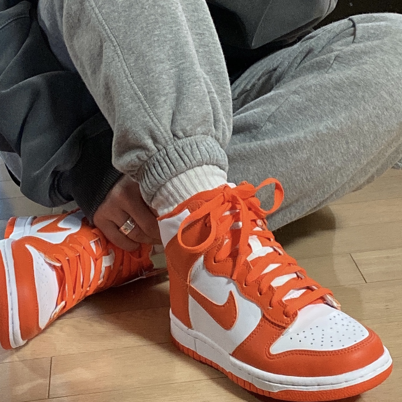 Nike Dunk High Retro Orange Blaze 착용 스타일