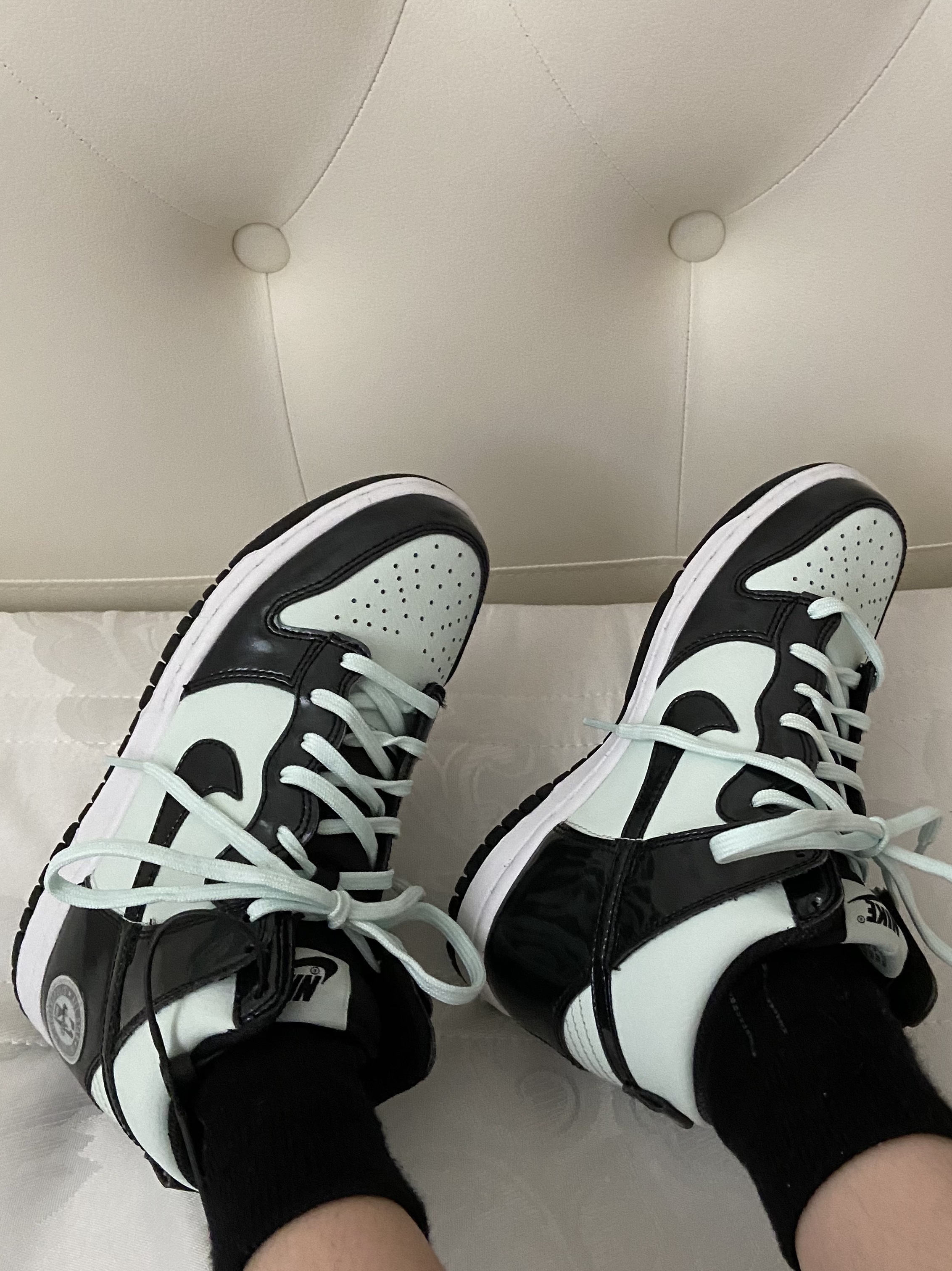 Nike Dunk High Barely Green, (GS) Nike Dunk High Barely Green 착용 스타일 - 4