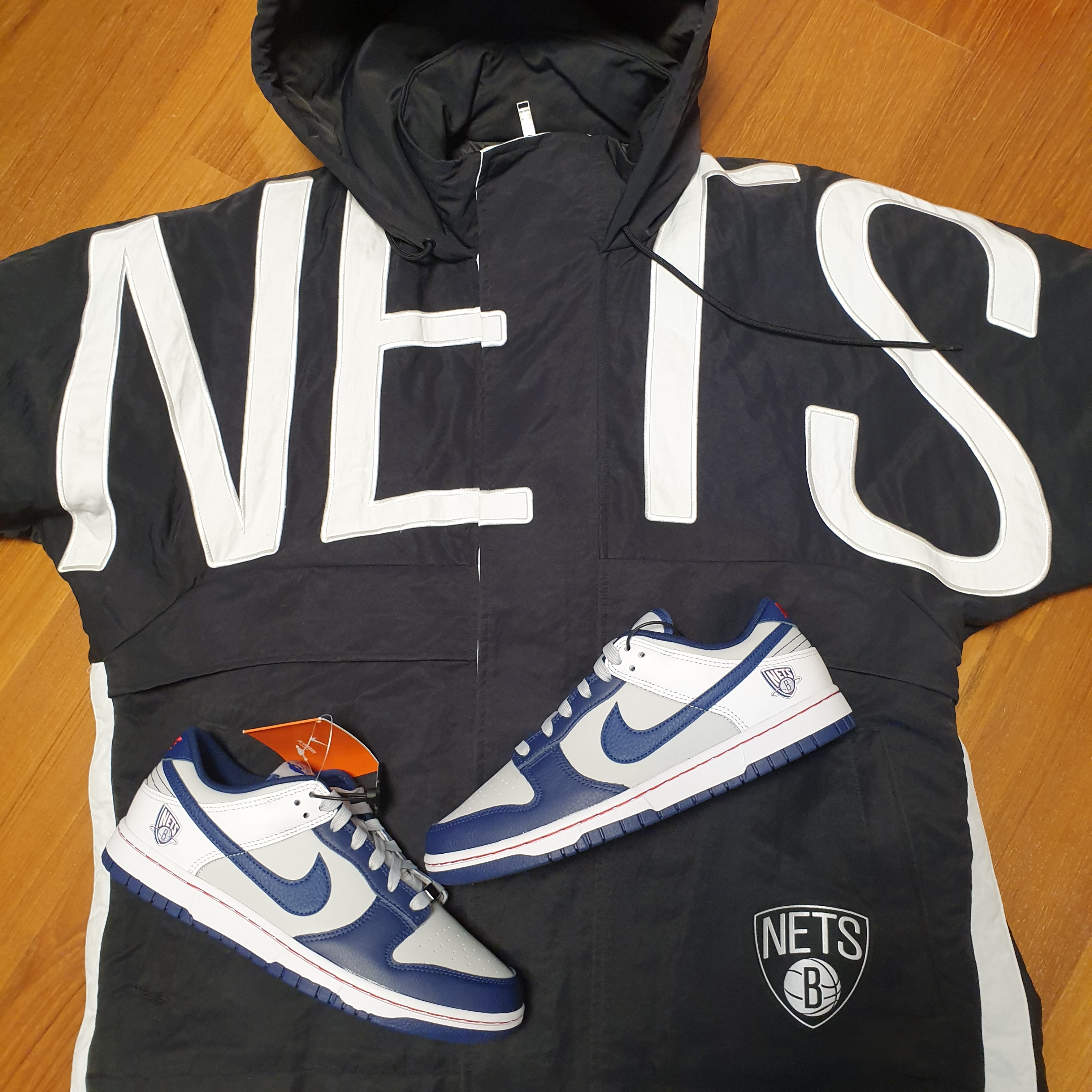 Nike x NBA Dunk Low Retro EMB Nets, (W) Nike x Ambush NBA Collection Nets Jacket - Asia 착용 스타일 - 2