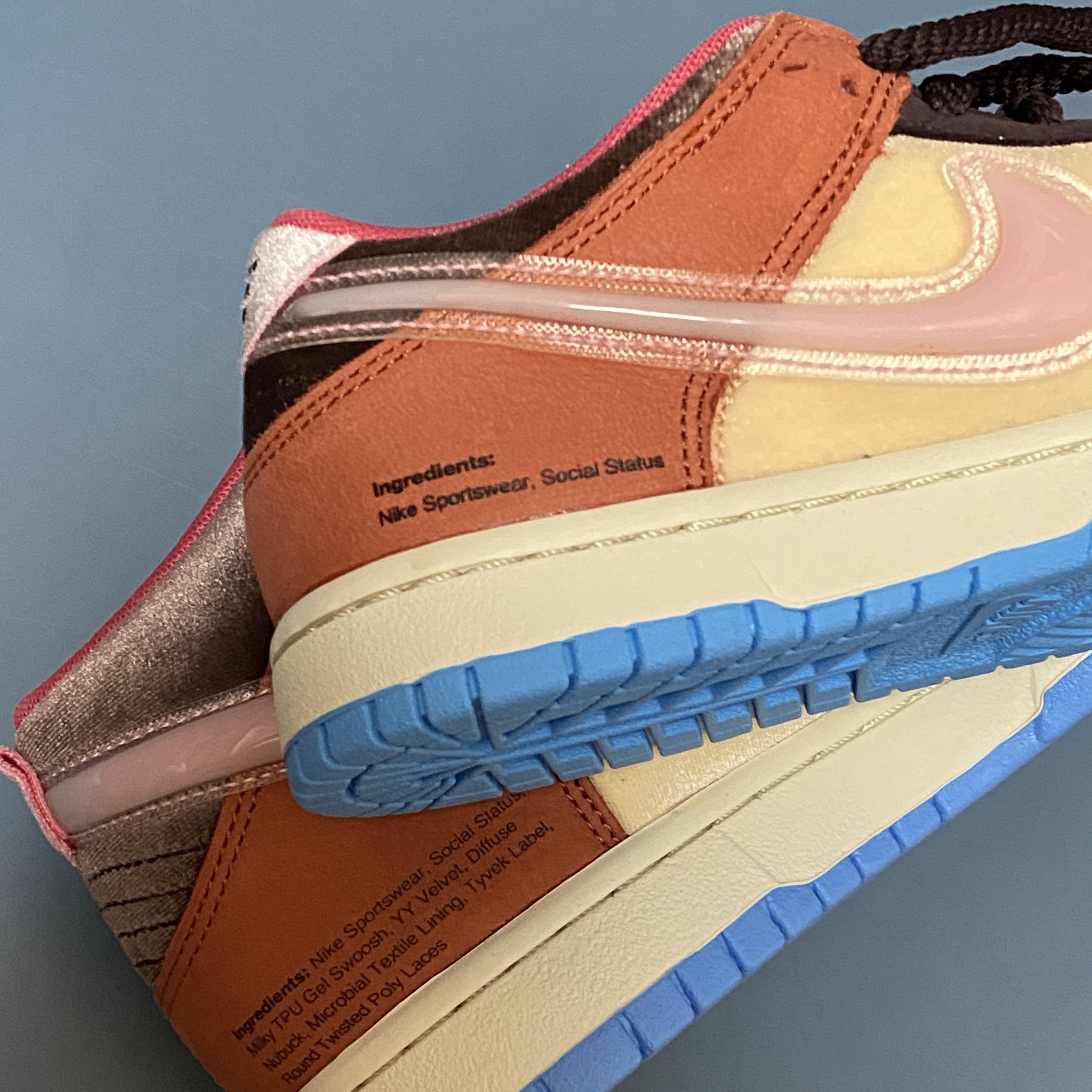 Nike x Social Status Dunk Mid Free Lunch Chocolate Milk, (PS) Nike x Social Status Dunk Low Free Lunch Chocolate Milk 착용 스타일 - 3