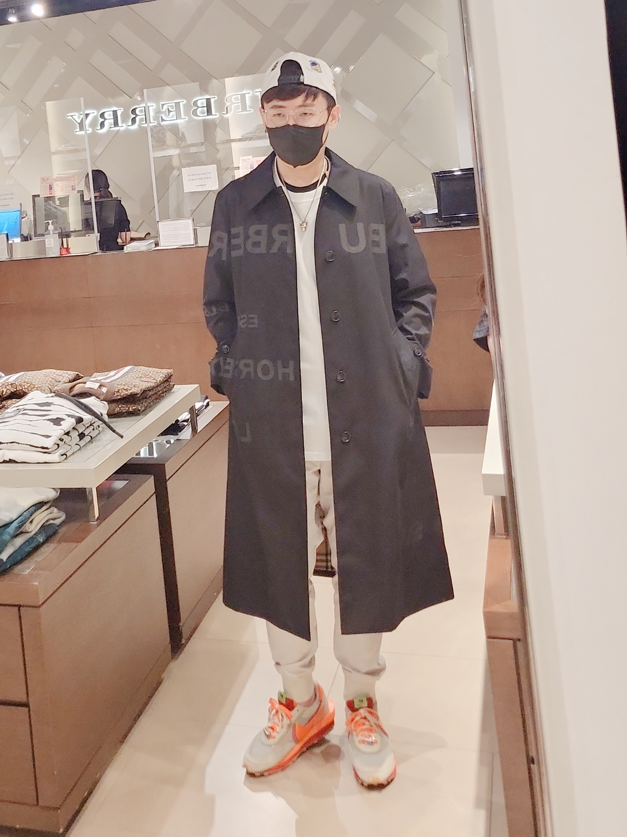 Nike x Sacai x Clot LDWaffle Orange Blaze 착용 스타일