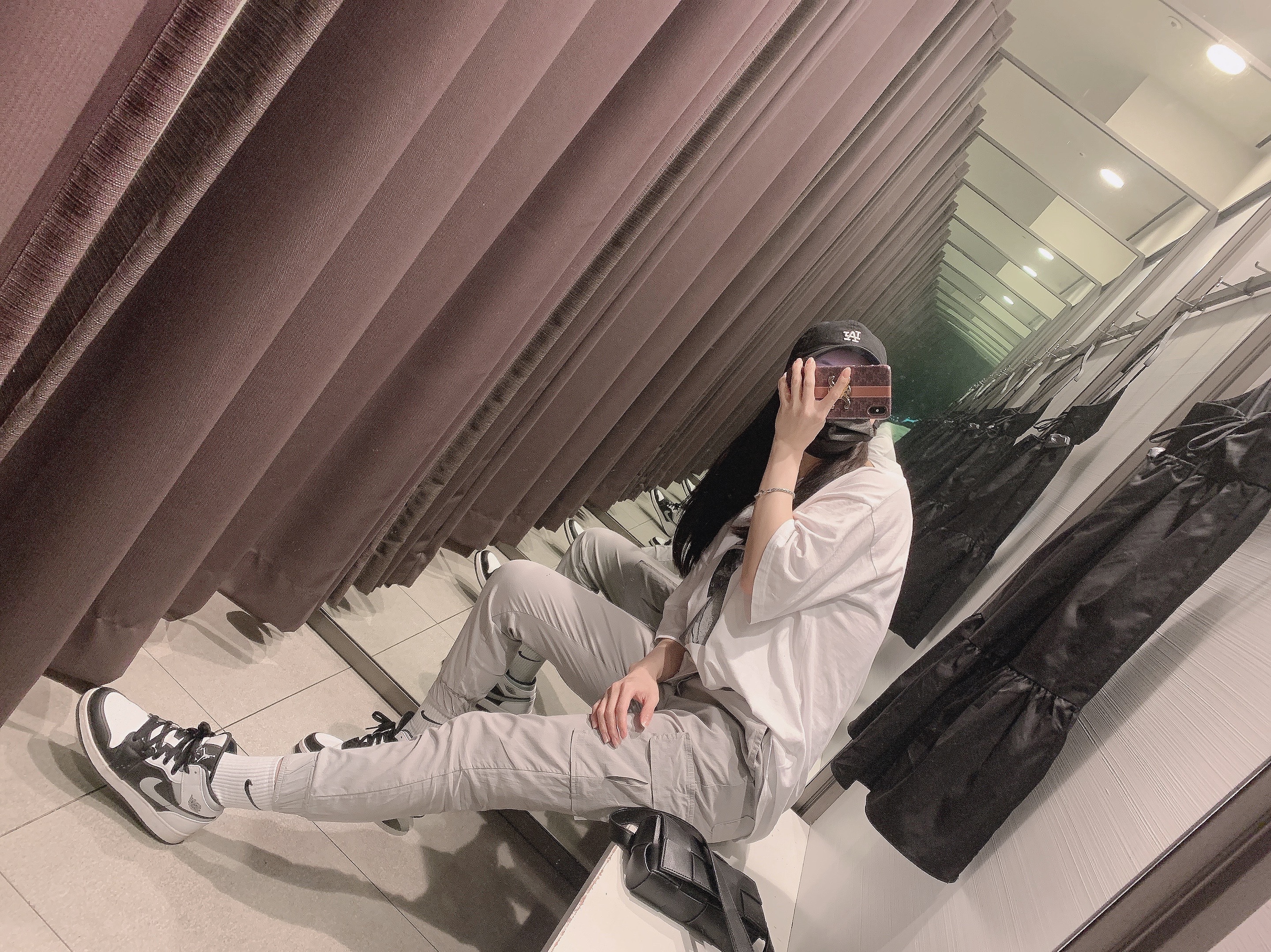 (GS) Jordan 1 Mid White Shadow 착용 스타일