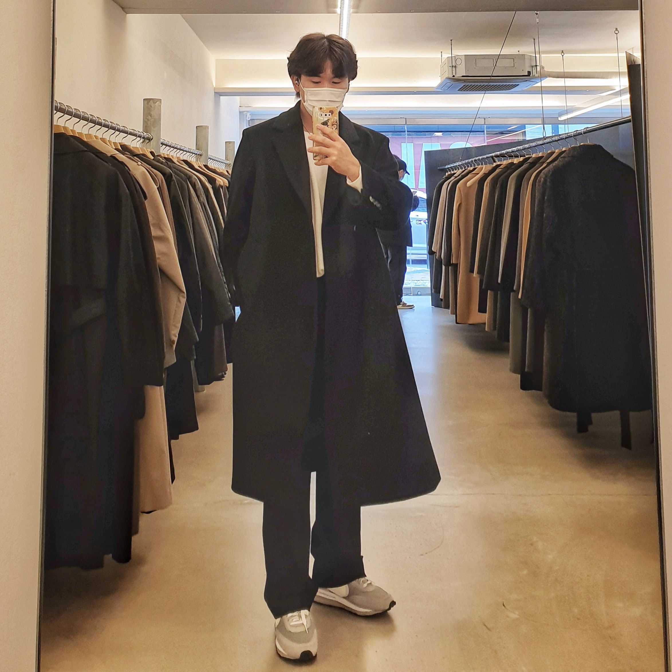 Nike x Sacai x Fragment LDWaffle Light Smoke Grey 착용 스타일 - 2