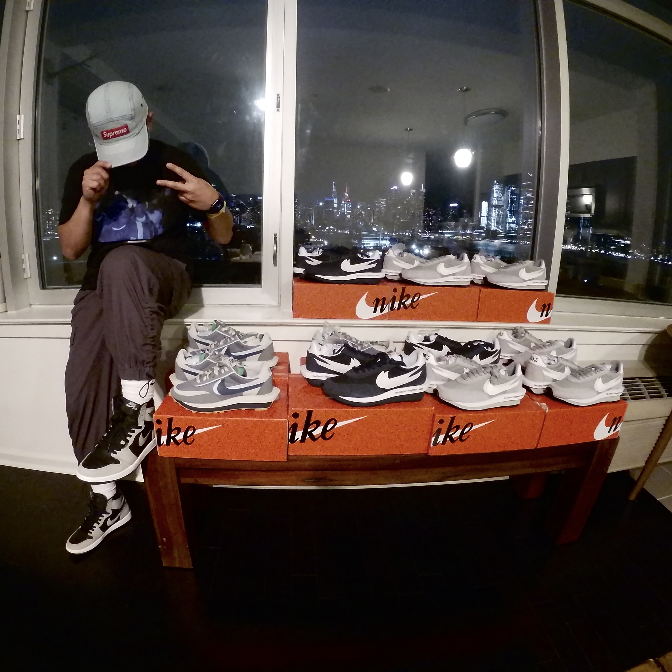 Supreme Washed Chino Twill Camp Cap Denim - 21FW, Jordan 1 Retro High OG Shadow 2.0 착용 스타일