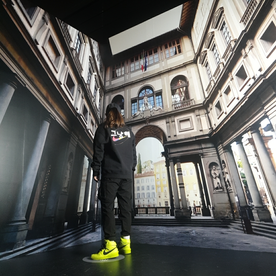 Nike x Ambush Dunk High Flash Lime, Nike Hangul Heavyweight Sweatshirt Black 착용 스타일 - 2