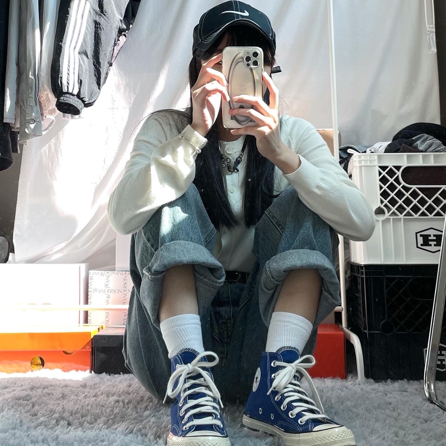 Converse Chuck 70 High Rush Blue 착용 스타일 - 2