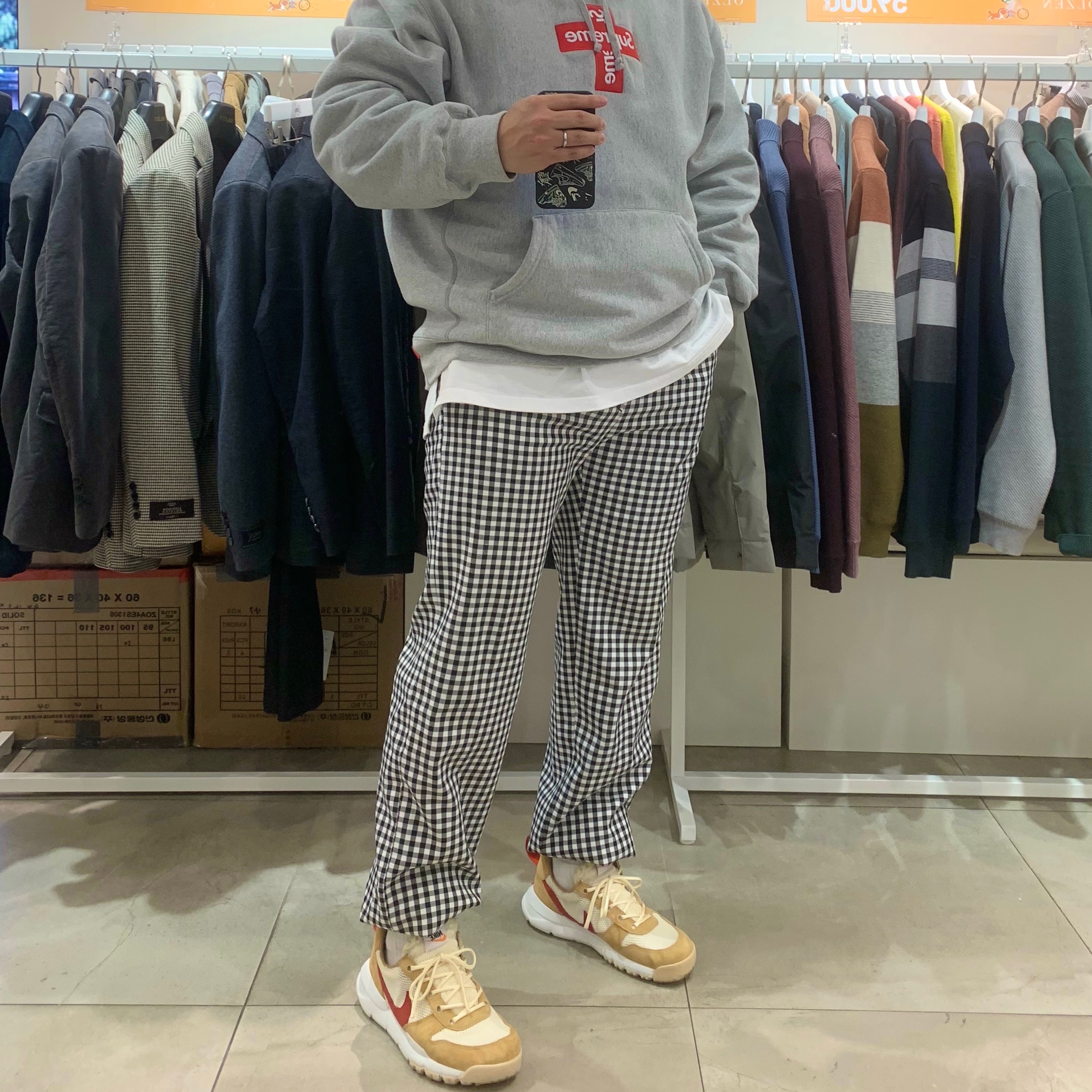 Nike x Tom Sachs Mars Yard Overshoe 3.0, Supreme Cross Box Logo Hooded Sweatshirt Heather Grey - 20FW 착용 스타일
