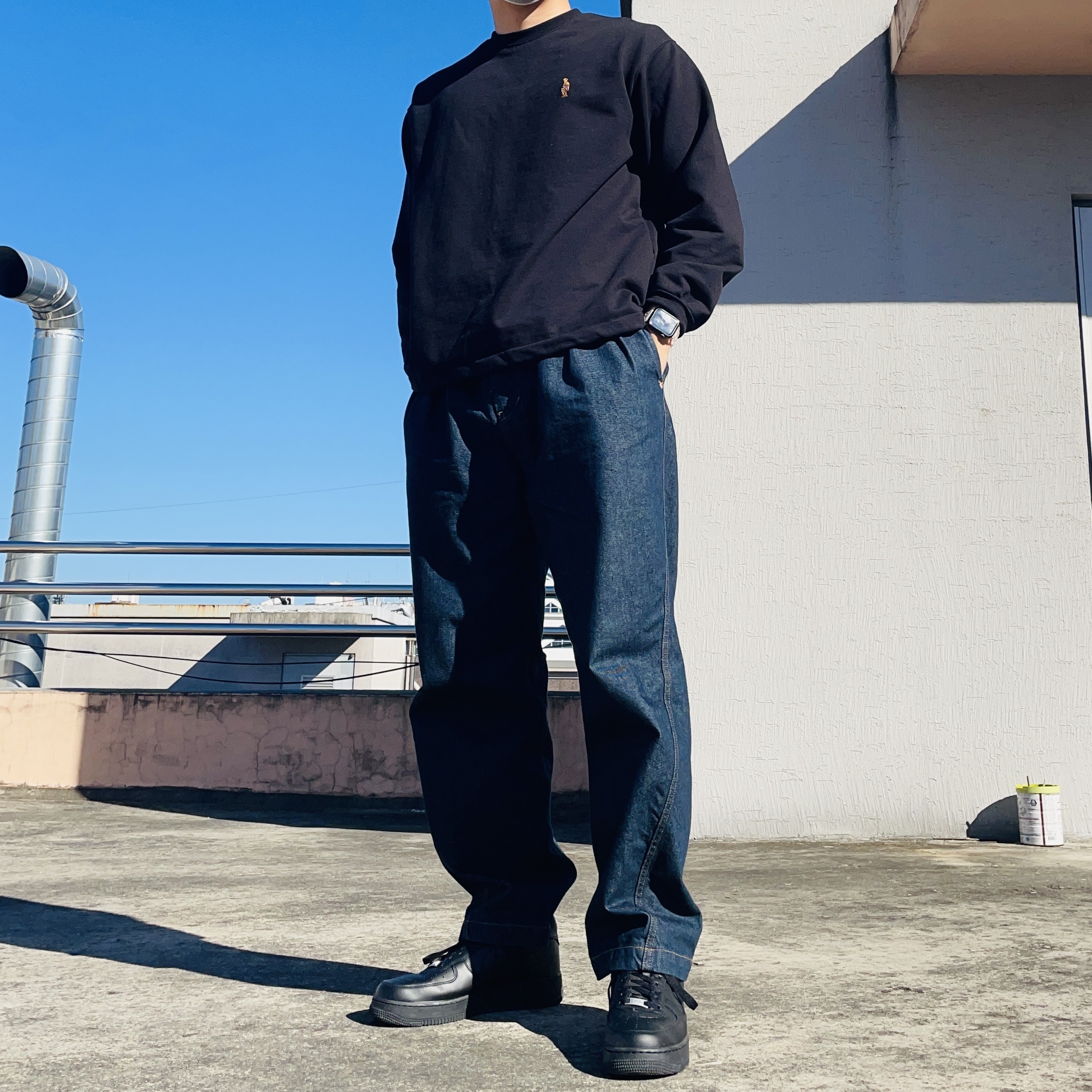 Nike x Supreme Air Force 1 Low Black 착용 스타일