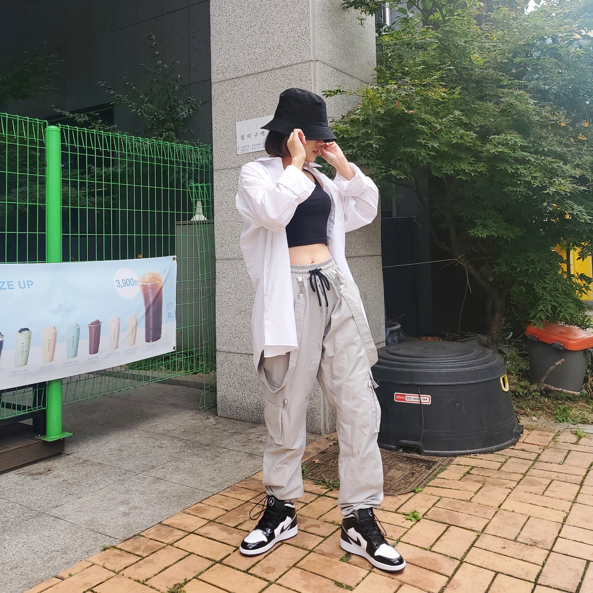 (GS) Jordan 1 Mid SE ASW Black 착용 스타일