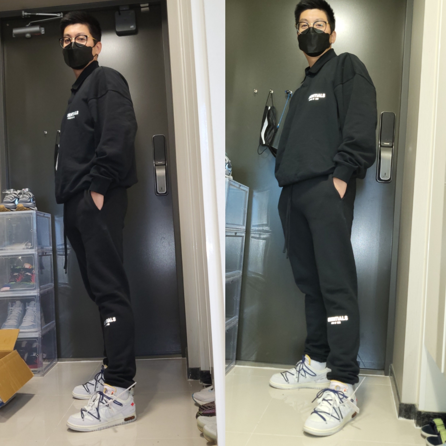 Essentials Sweatpants Black - 21SS, Nike x Off-White Dunk Low The 50 - Lot 18 착용 스타일