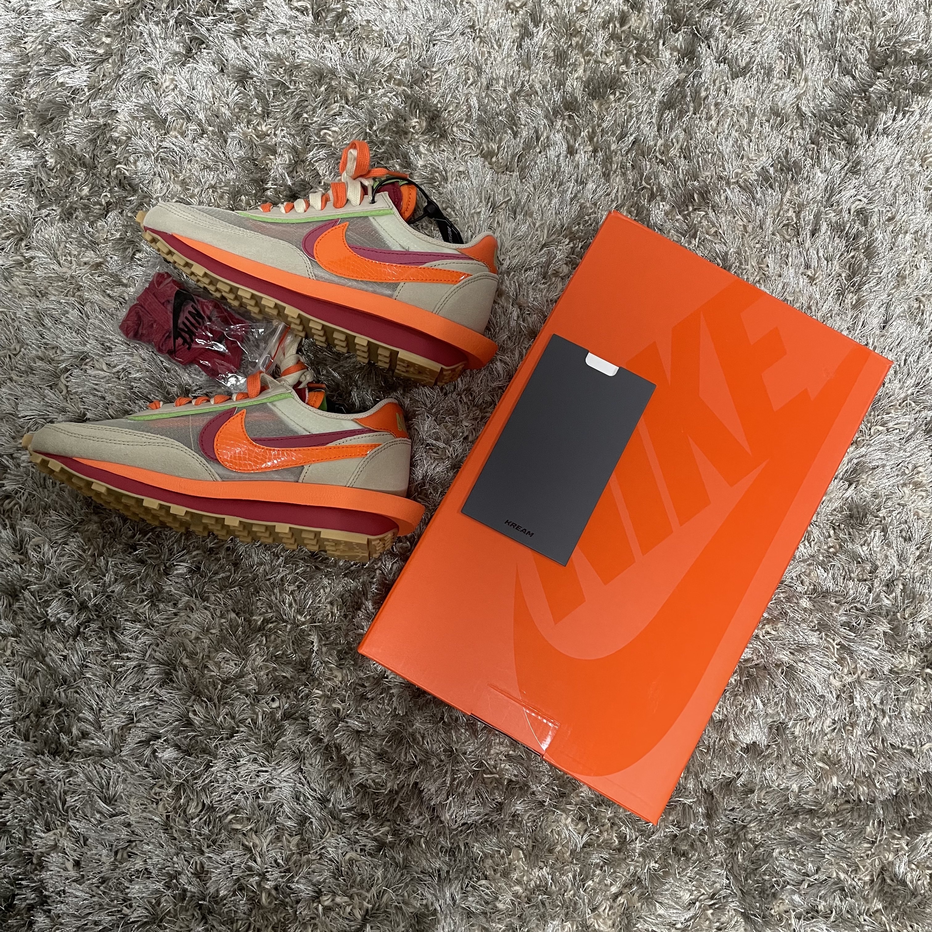 Nike x Sacai x Clot LDWaffle Orange Blaze 착용 스타일