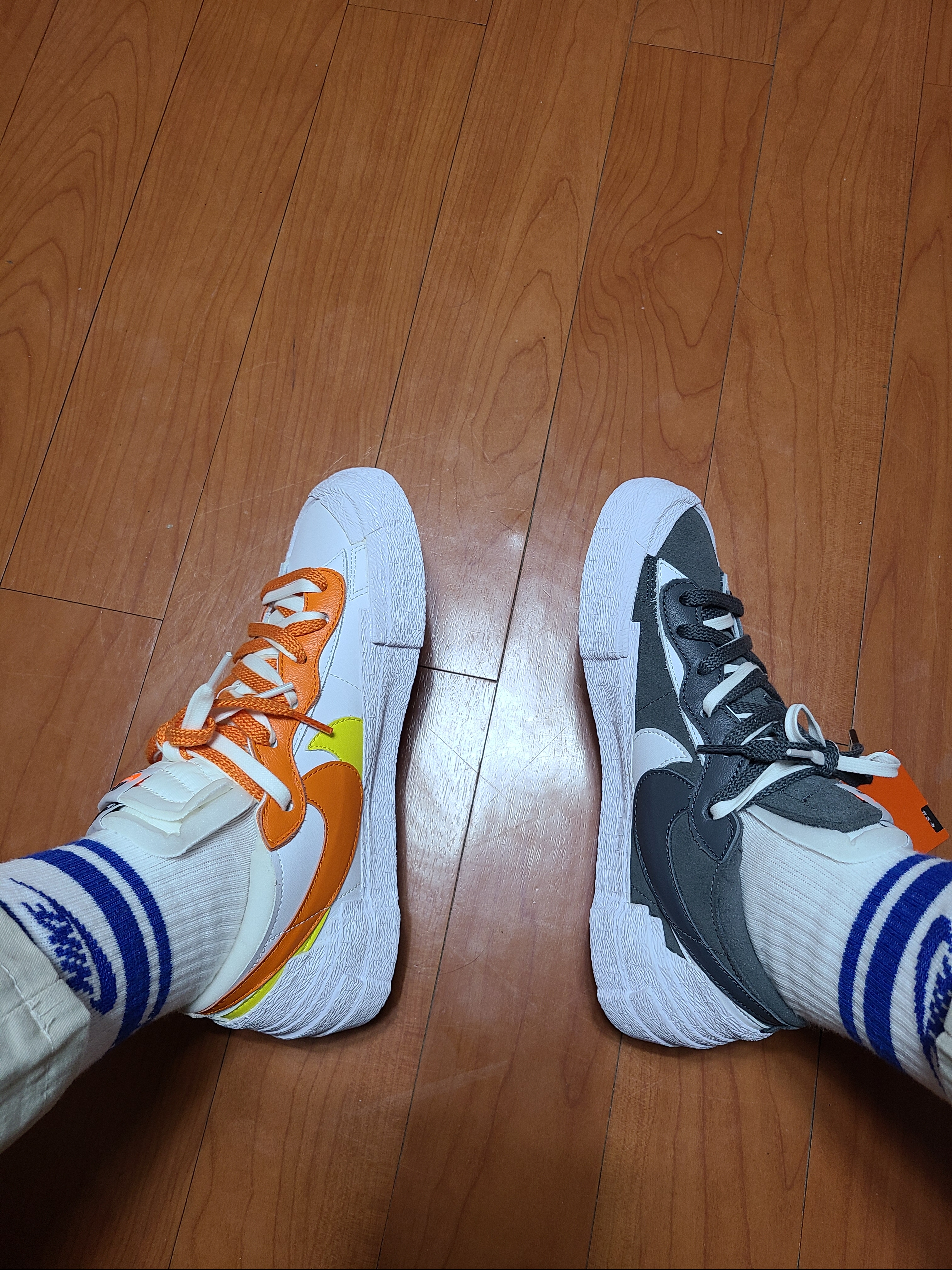 Nike x Sacai Blazer Low Iron Grey, Nike x Sacai Blazer Low Magma Orange 착용 스타일 - 2