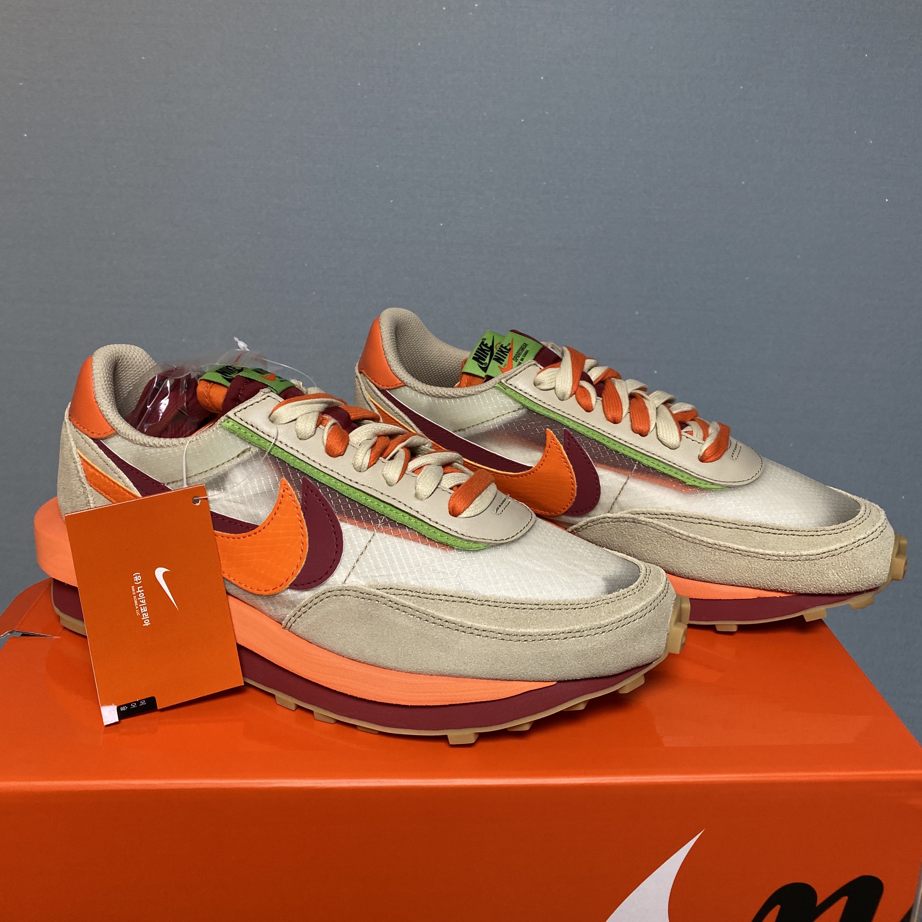 Nike x Sacai x Clot LDWaffle Orange Blaze 착용 스타일