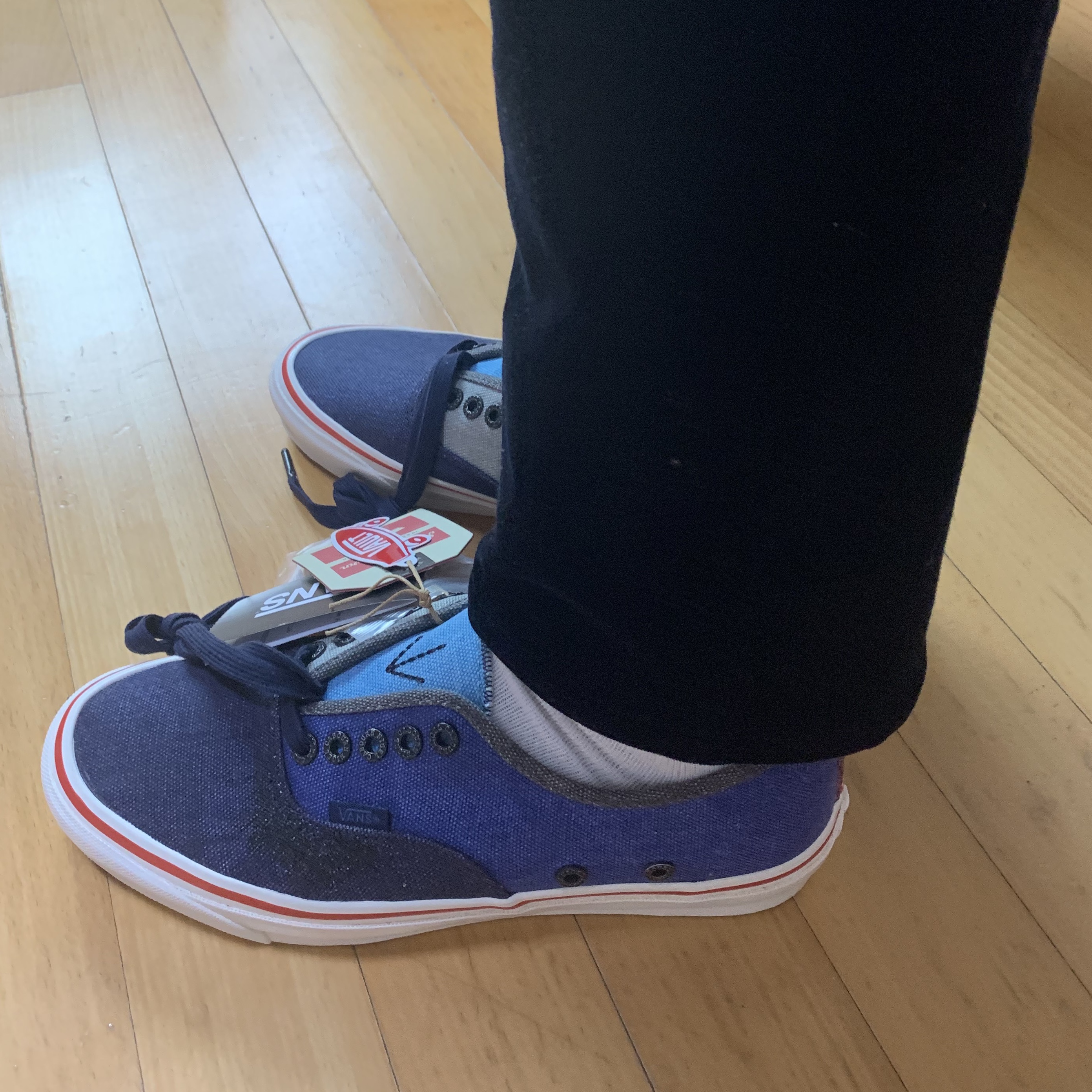 Vans Vault x Nigel Cabourn OG Authentic LX Crazy Navy Mix 착용 스타일 - 2