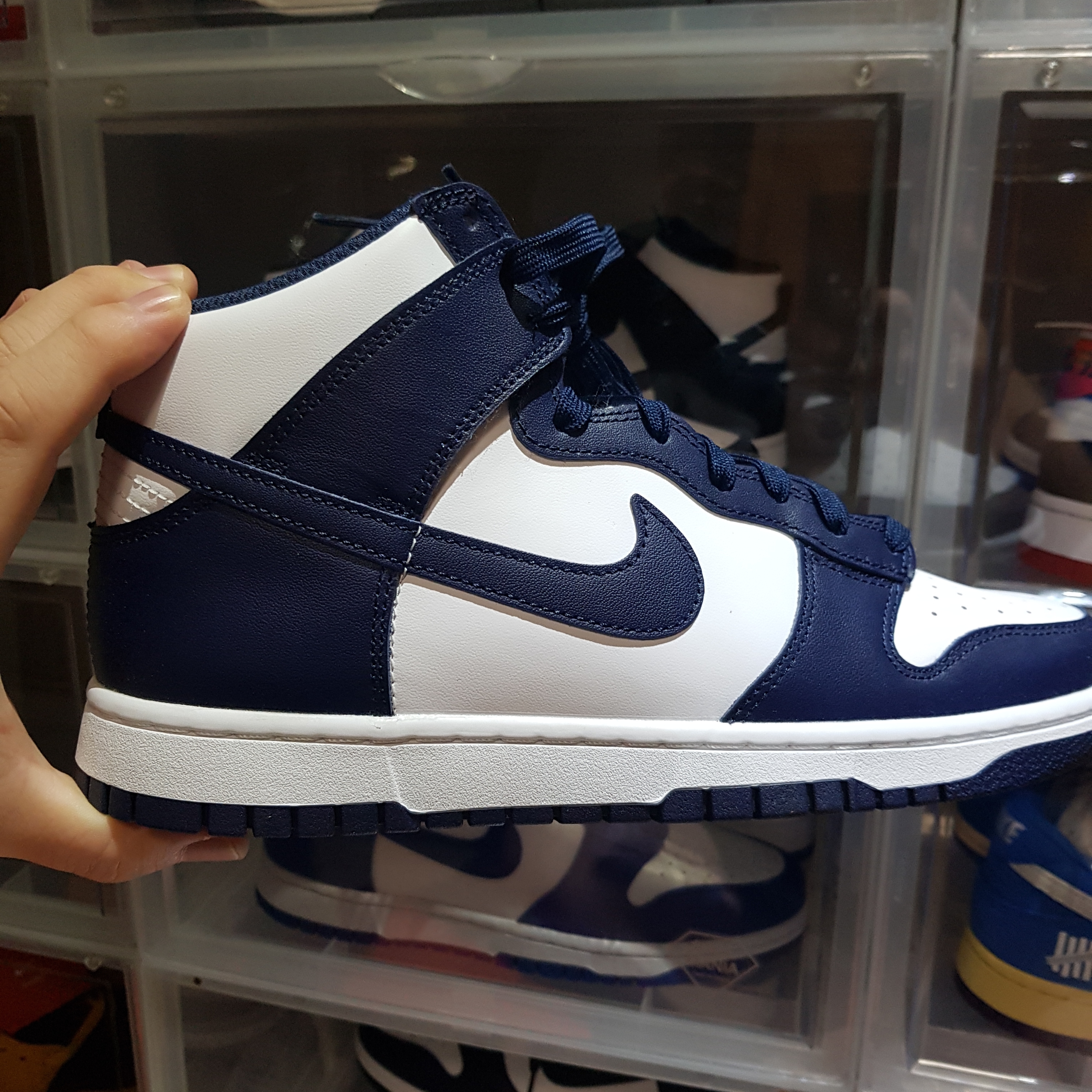 Nike Dunk High Retro Championship Navy 착용 스타일