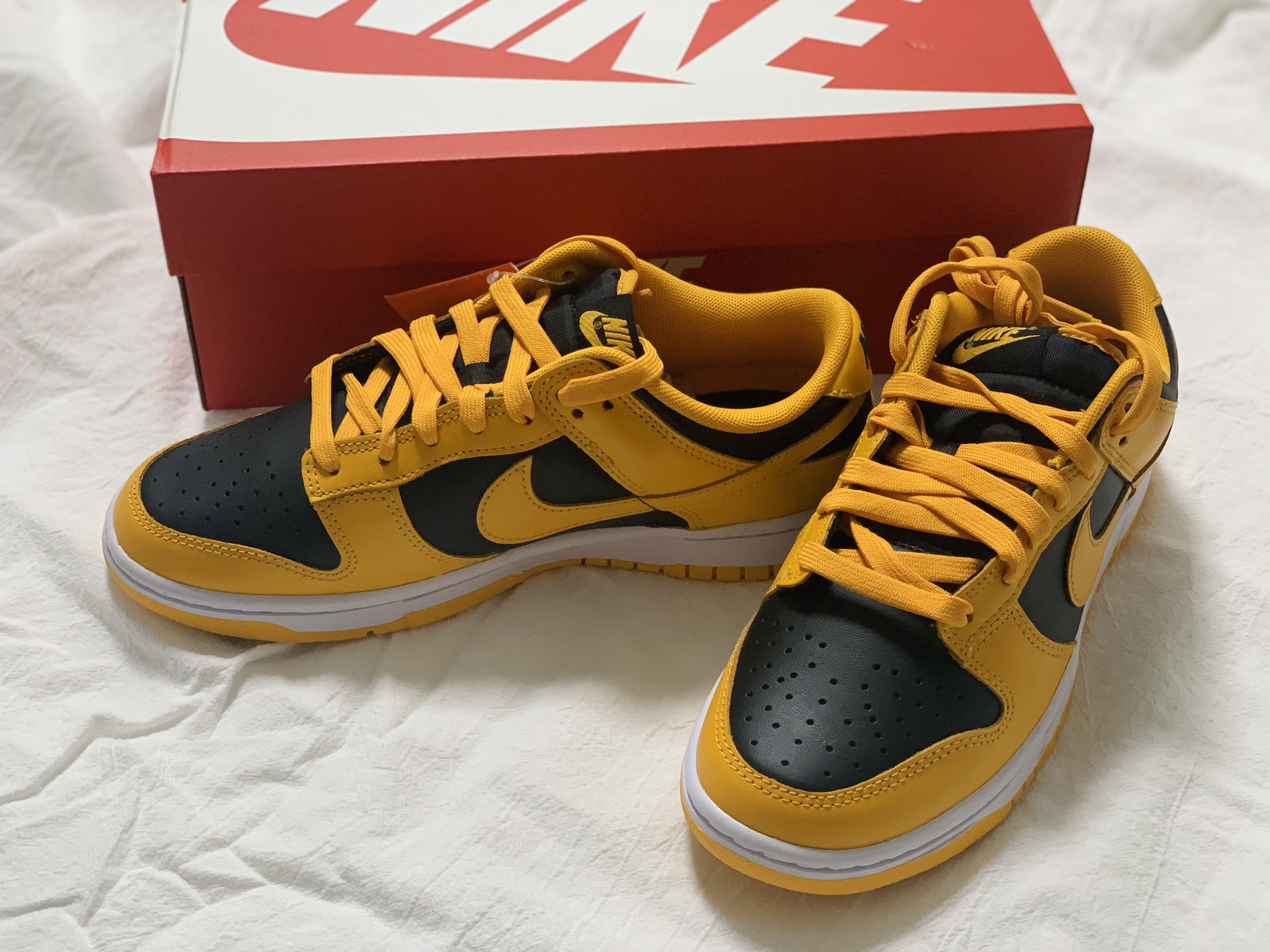 Nike Dunk Low Retro Championship Goldenrod 착용 스타일 - 2