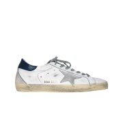 Golden Goose Superstar White Blue Heel Tab Sneakers