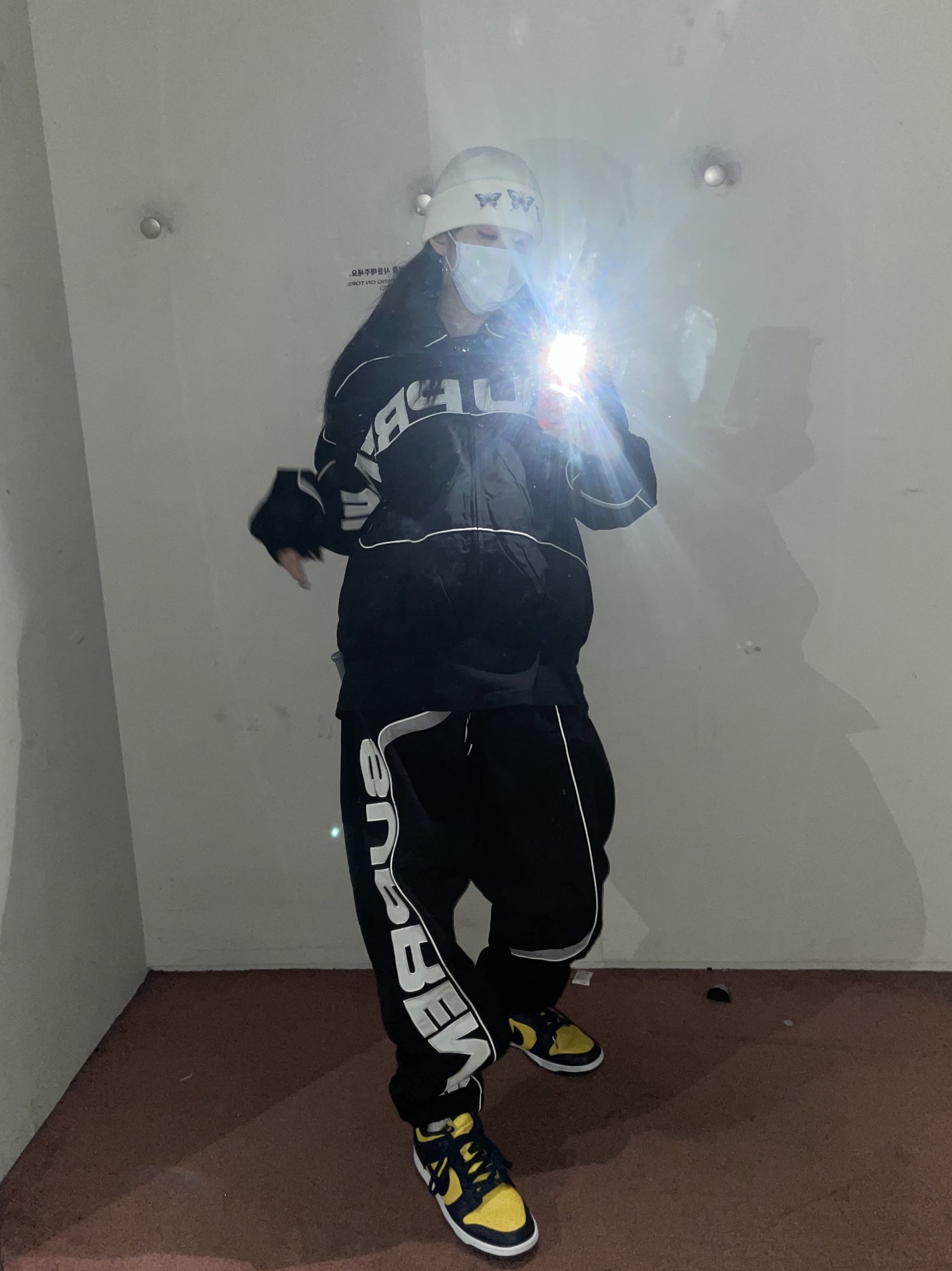 Supreme S Paneled Belted Track Pants Black - 21FW, Supreme S Paneled Track Jacket Black - 21FW 착용 스타일