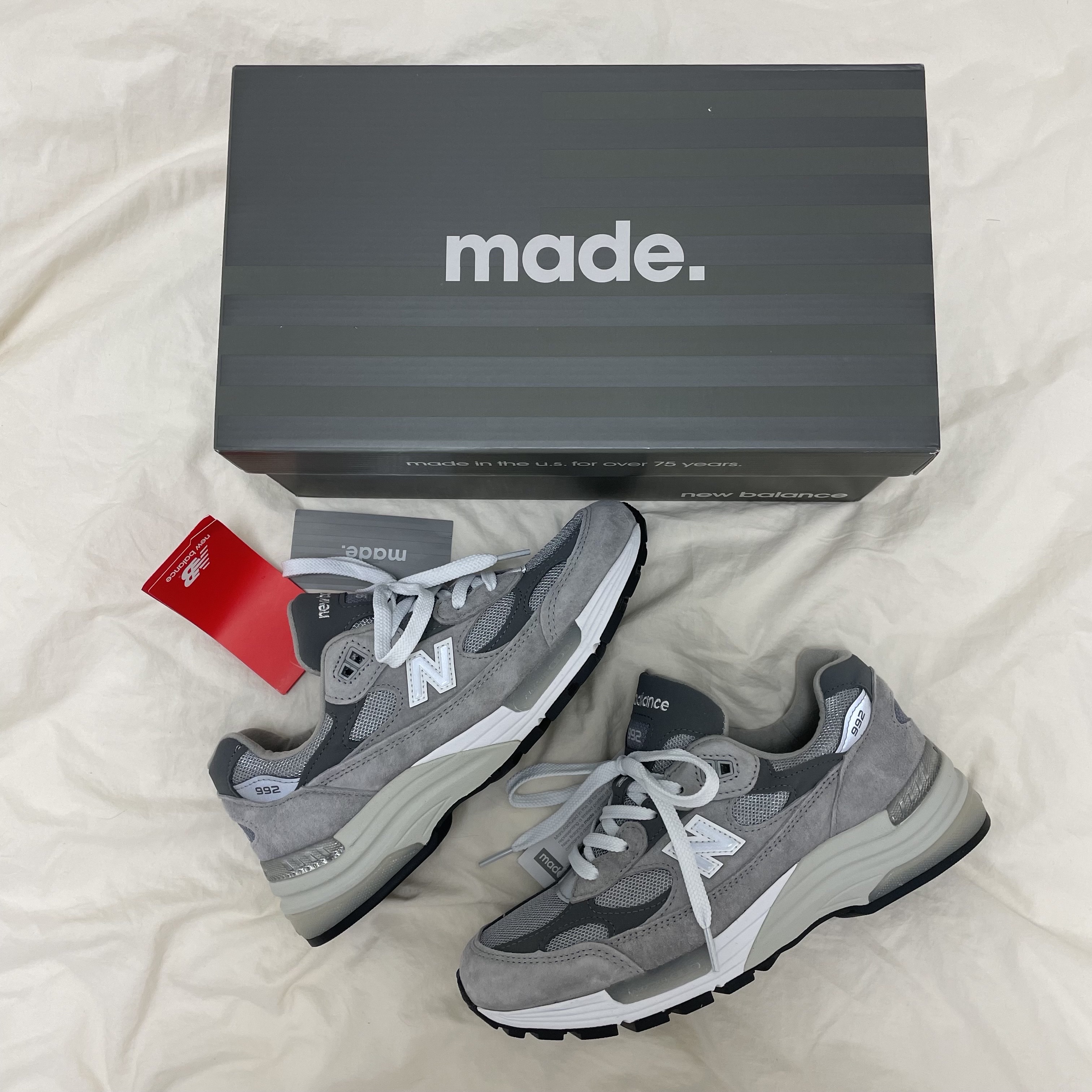 New Balance 992 Made in USA Grey - D Standard 착용 스타일