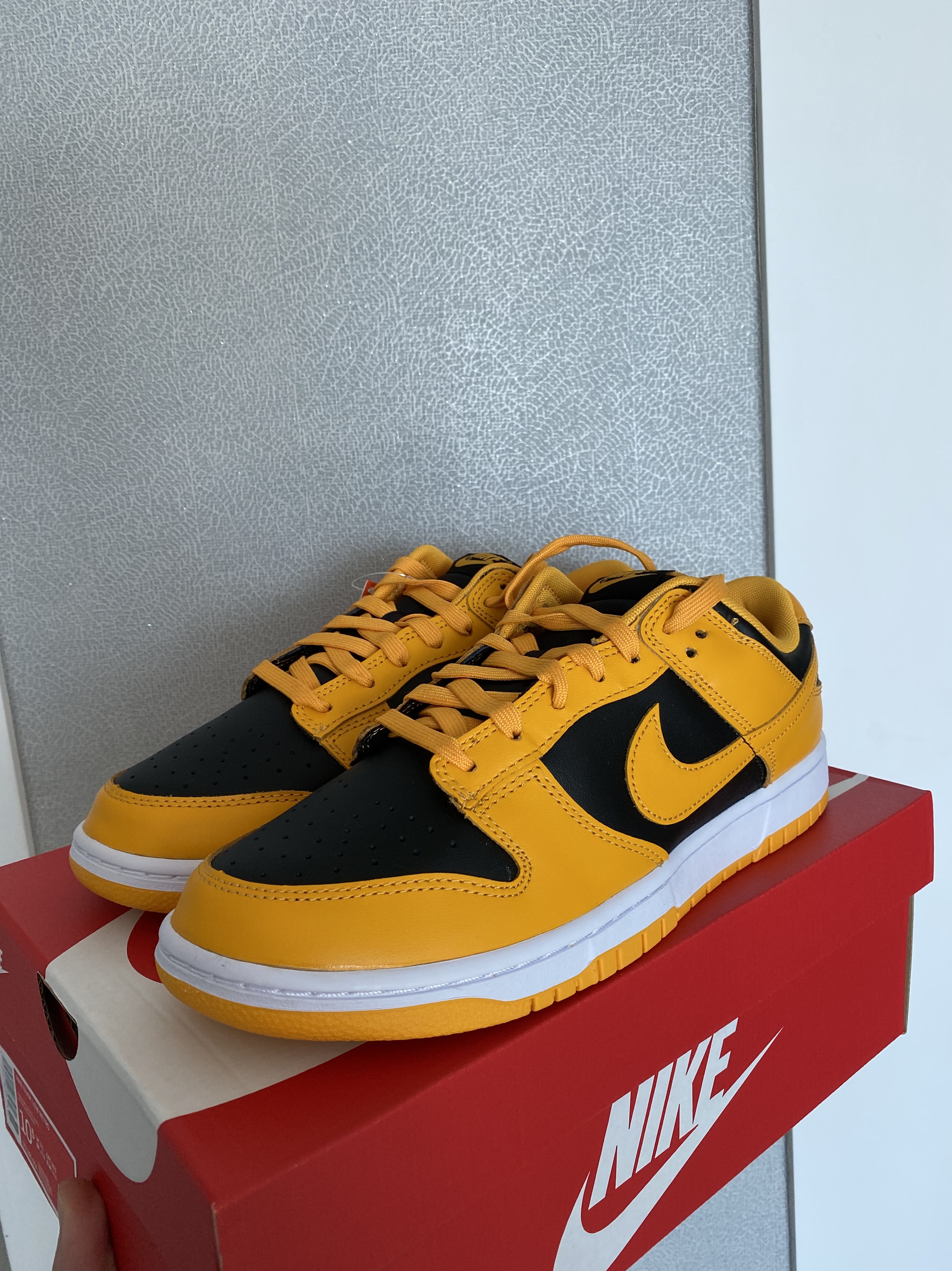 Nike Dunk Low Retro Championship Goldenrod 착용 스타일 - 1