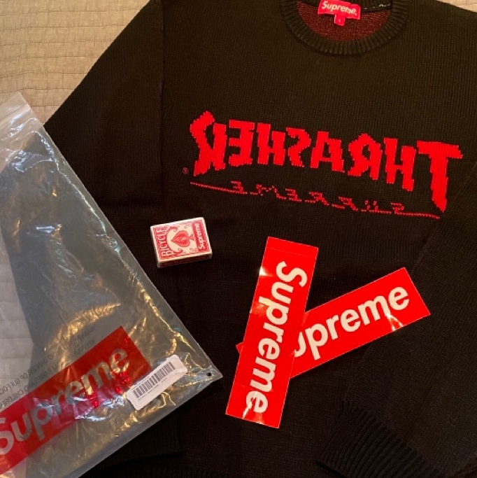 Supreme x Thrasher Sweater Black - 21FW 착용 스타일