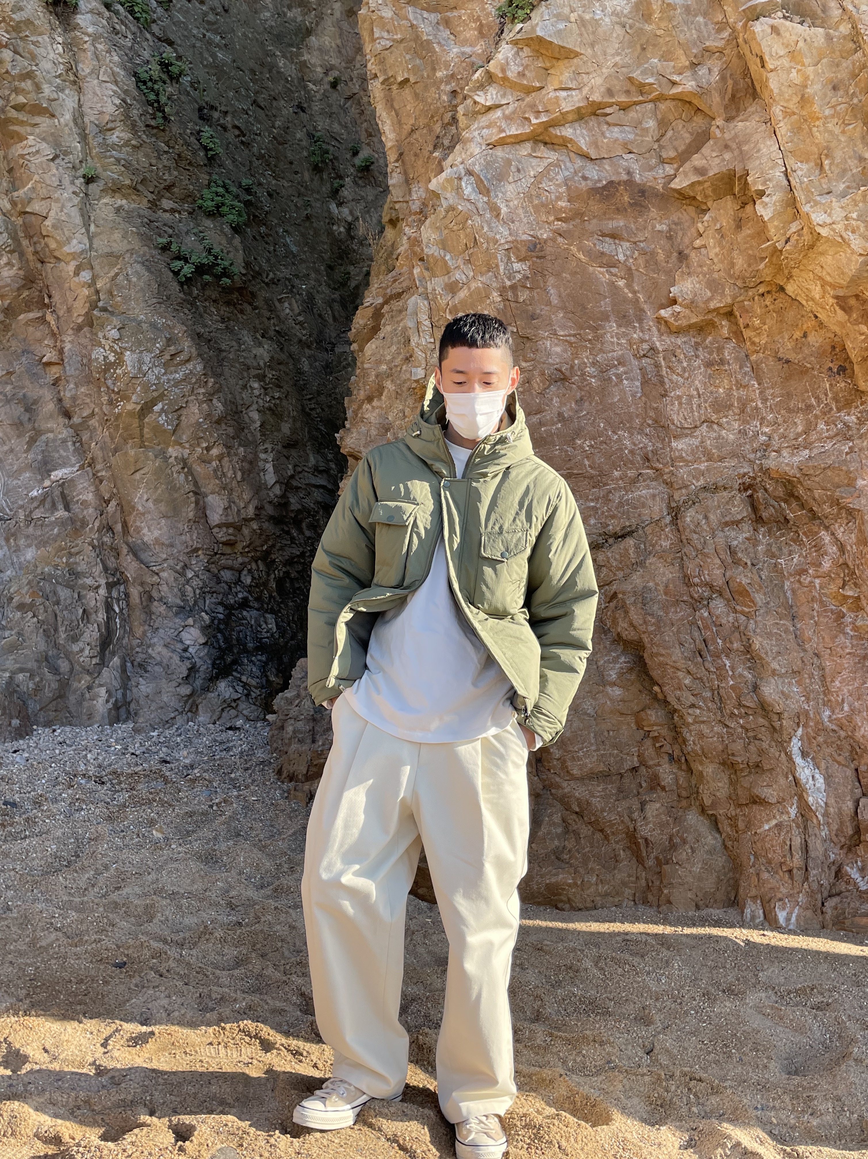 Converse x Kim Jones Chuck 70 Utility Wave High Natural Ivory 착용 스타일 - 1