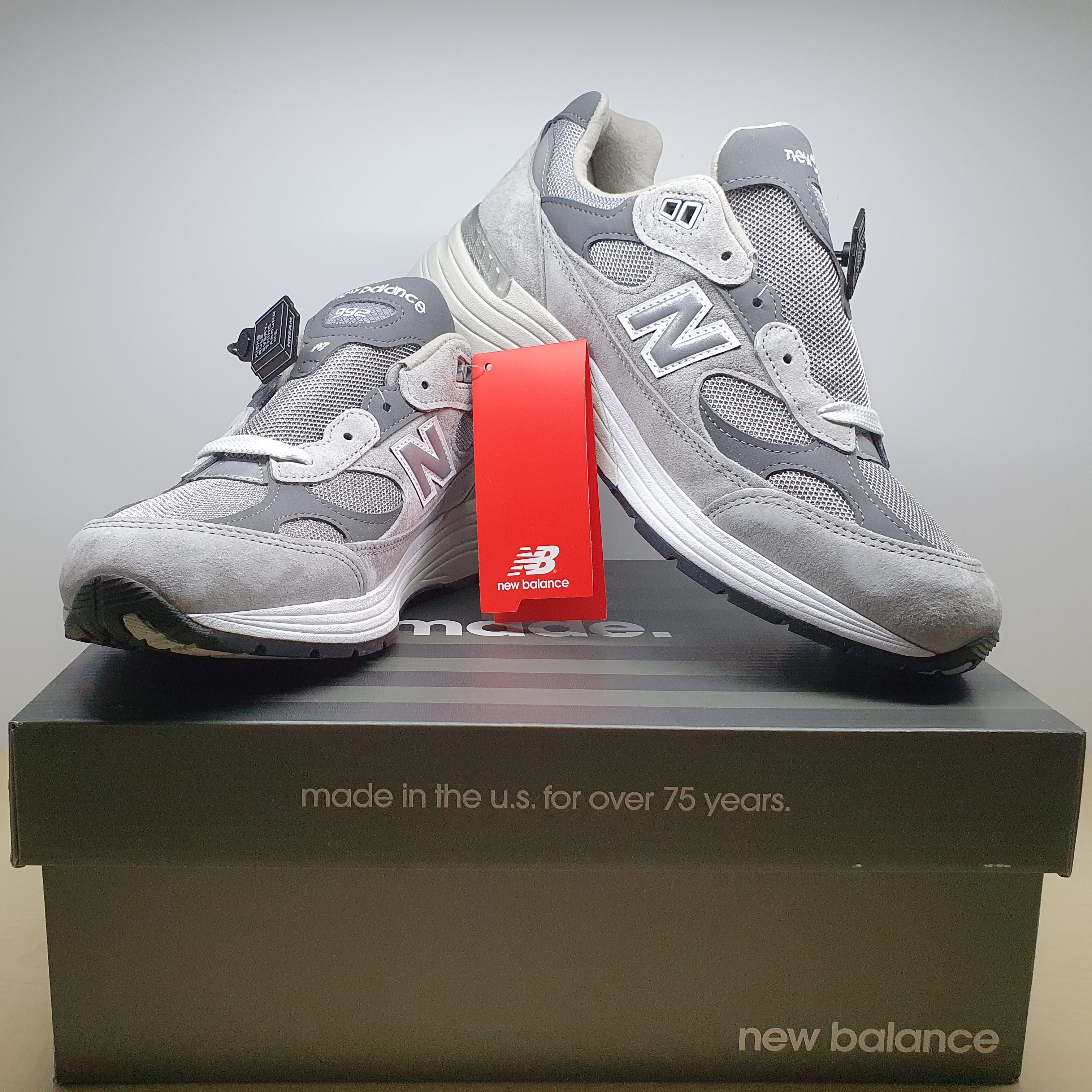 New Balance 992 Made in USA Grey - D Standard 착용 스타일 - 3