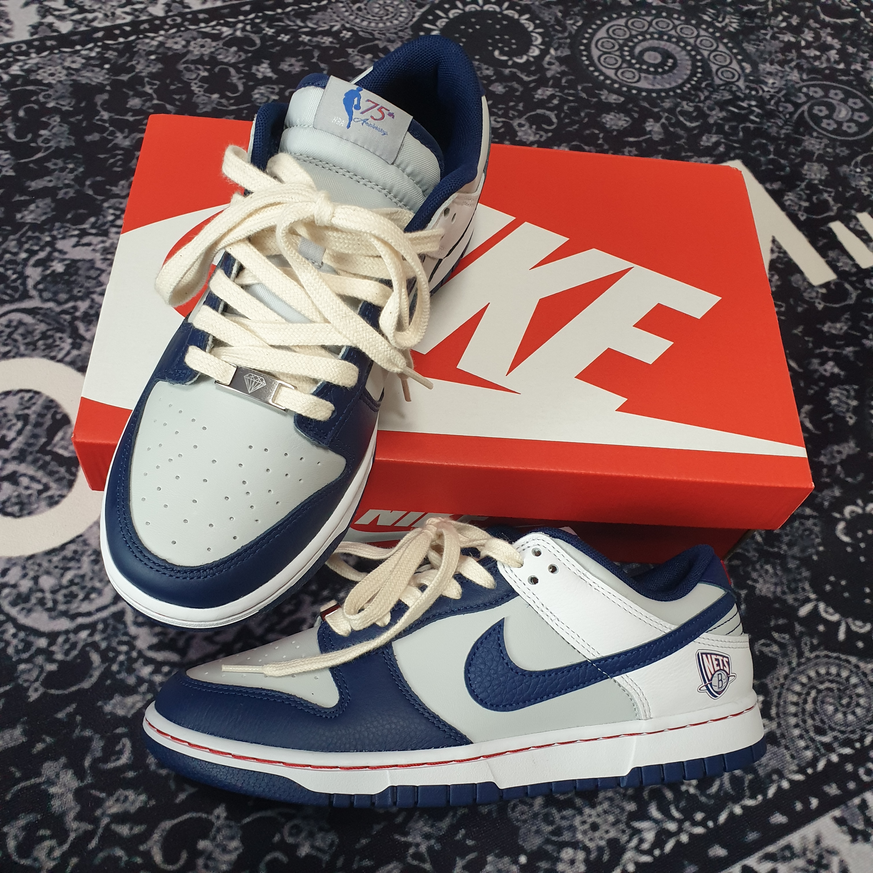 Nike x NBA Dunk Low Retro EMB Nets 착용 스타일 - 2