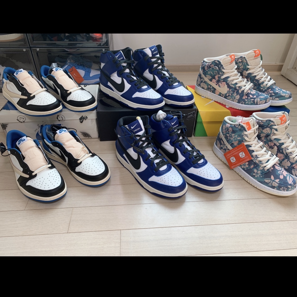 Nike SB Dunk High Pro Hawaii, Nike x Ambush Dunk High Deep Royal Blue 착용 스타일