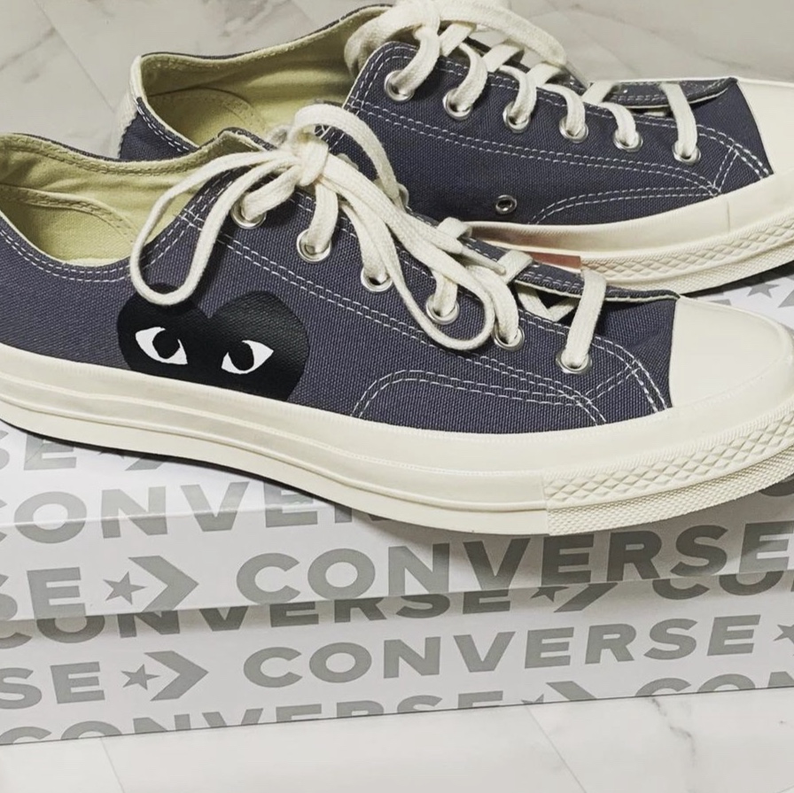 Converse x Play Comme des Garcons Chuck 70 Ox Steel Gray 착용 스타일