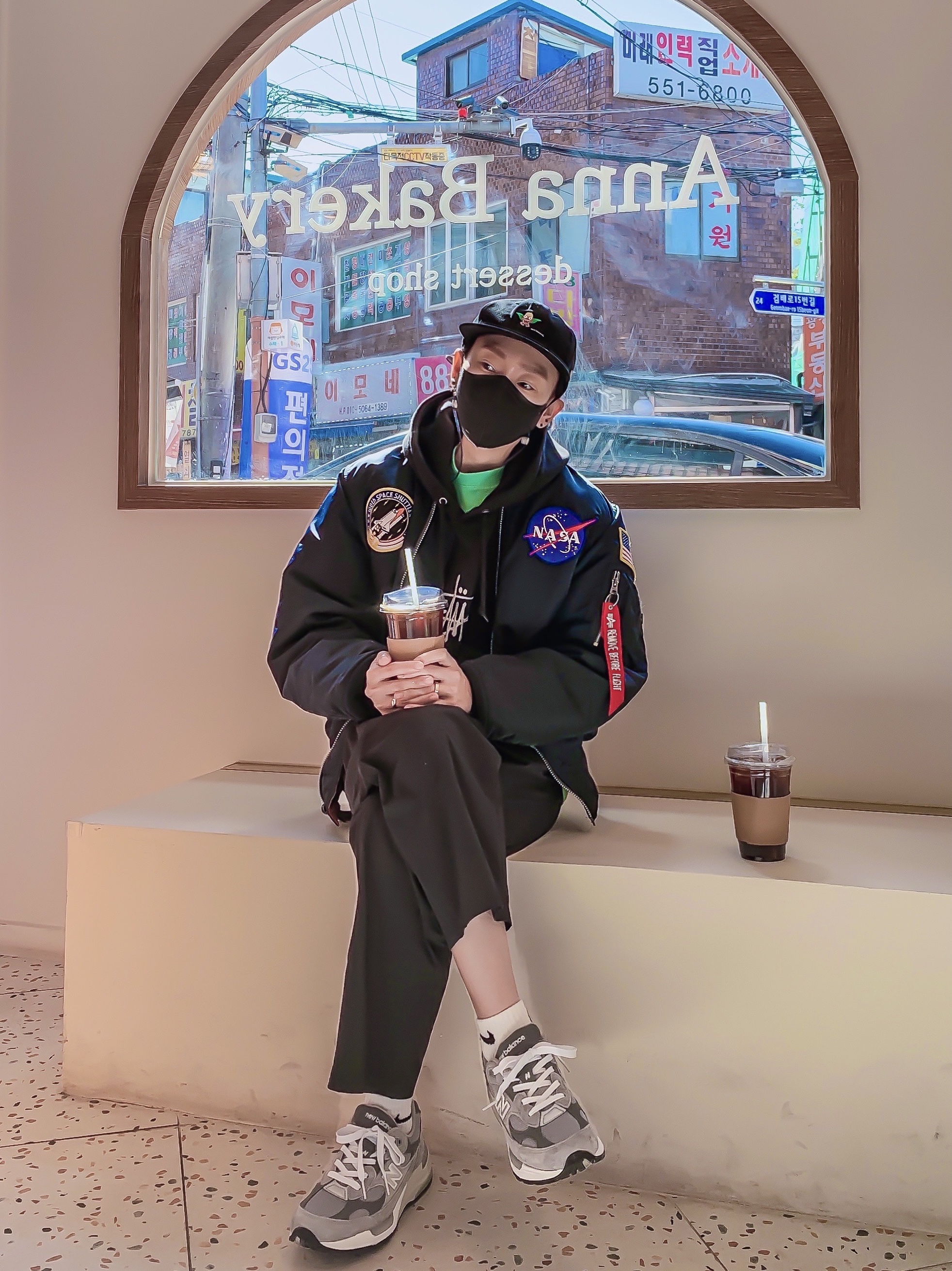 New Balance 992 Made in USA Grey - D Standard, Stussy Stock Logo Embroidered Hood Black - 21FW 착용 스타일