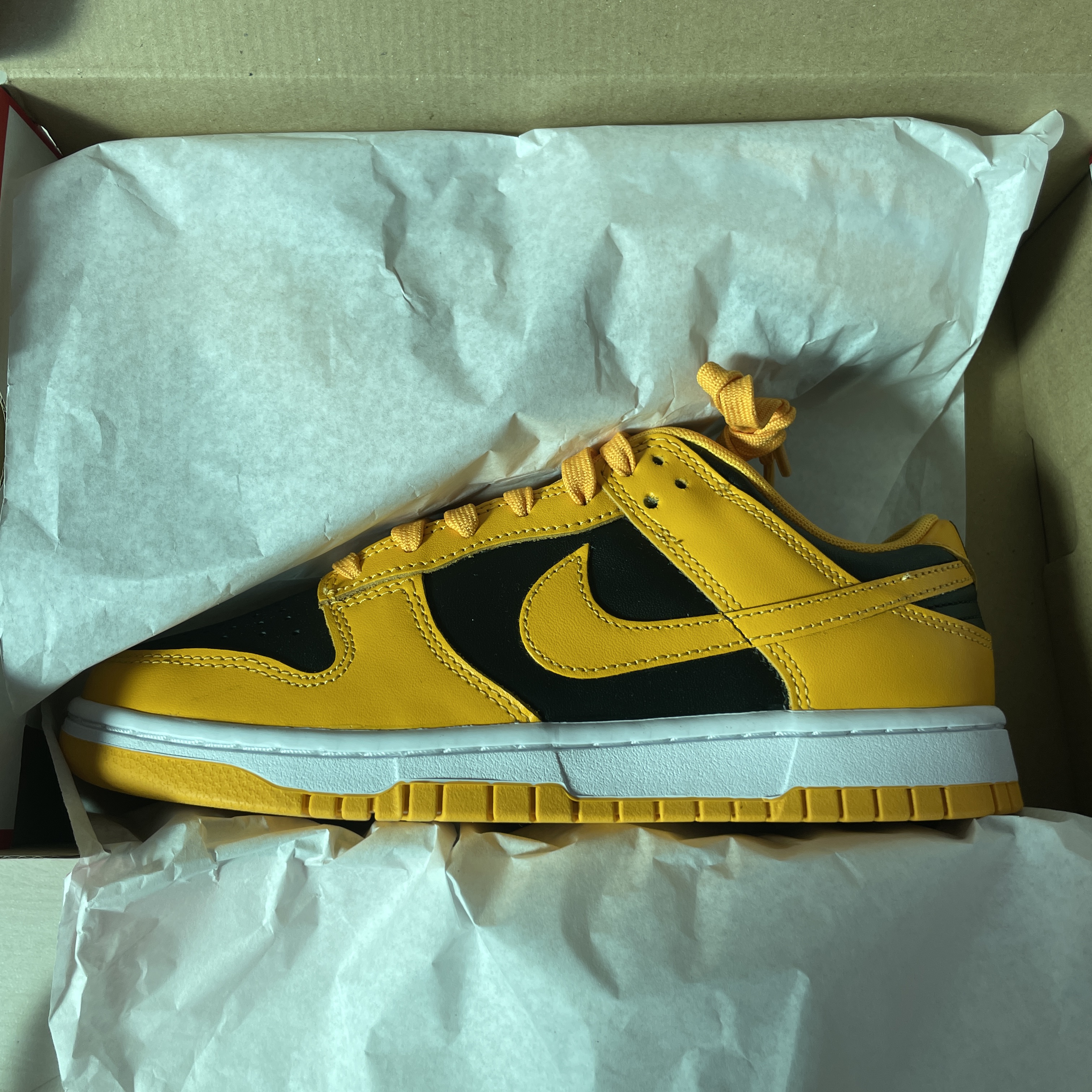Nike Dunk Low Retro Championship Goldenrod 착용 스타일 - 1