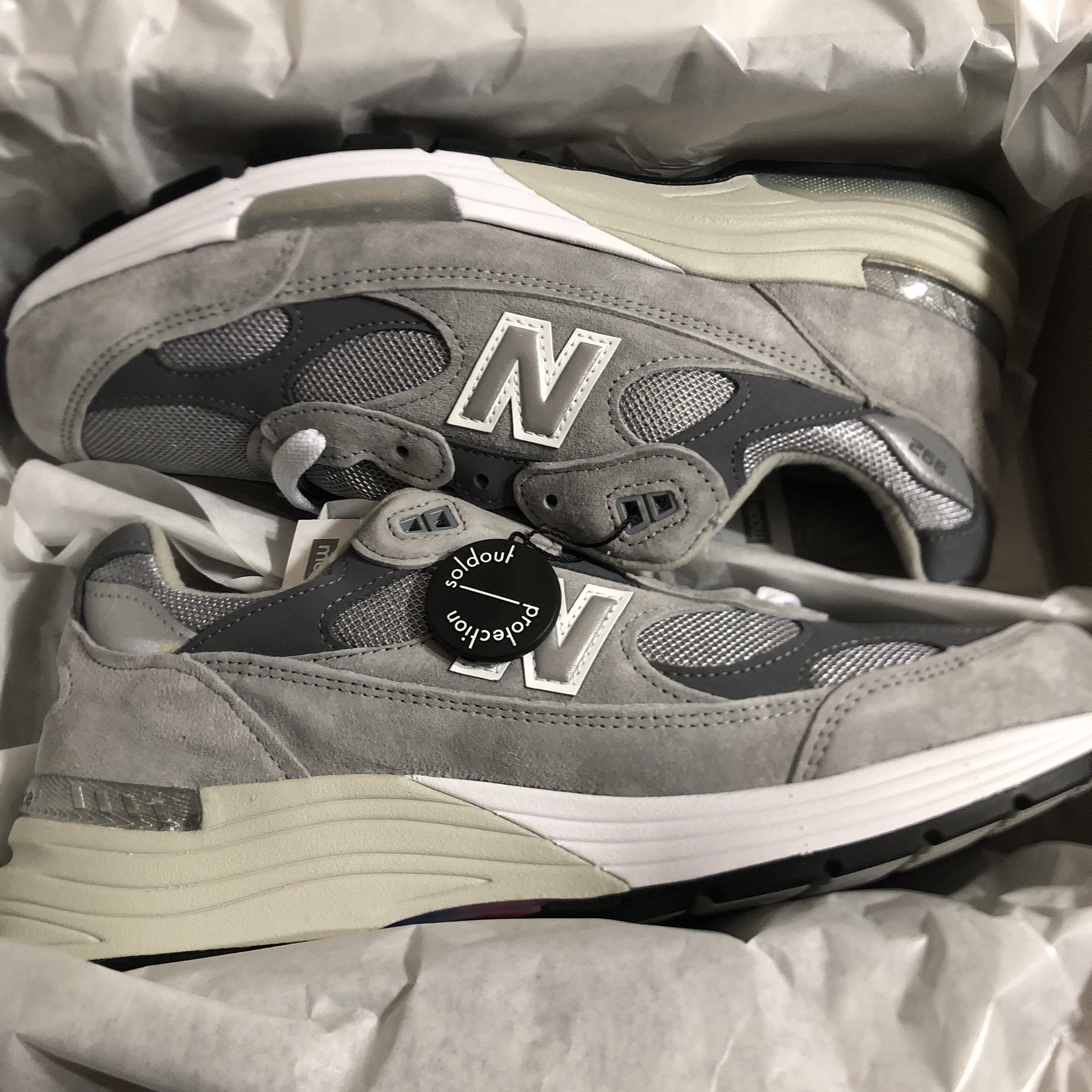 New Balance 992 Made in USA Grey - D Standard 착용 스타일 - 1