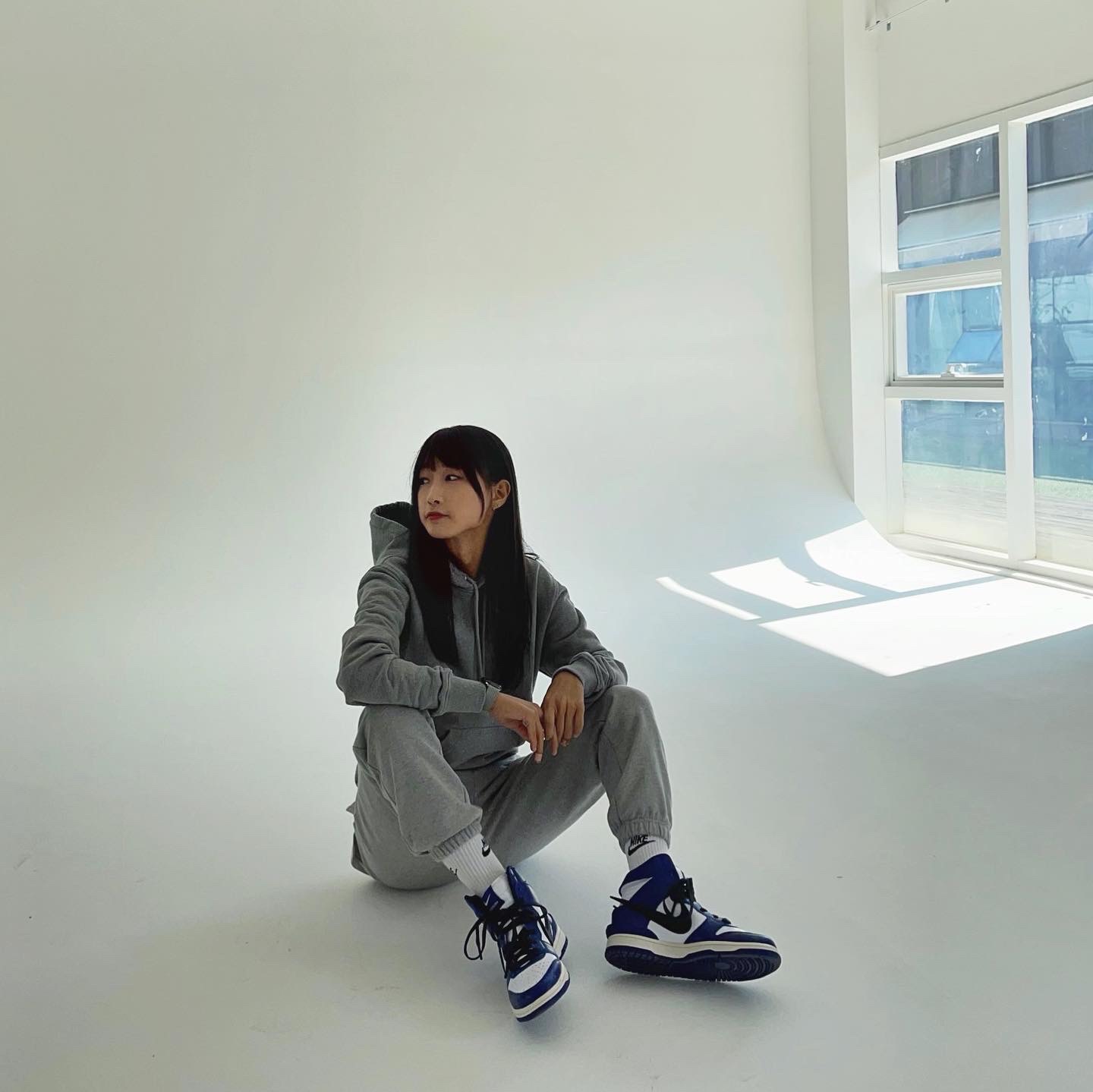 Nike x Ambush Dunk High Deep Royal Blue 착용 스타일