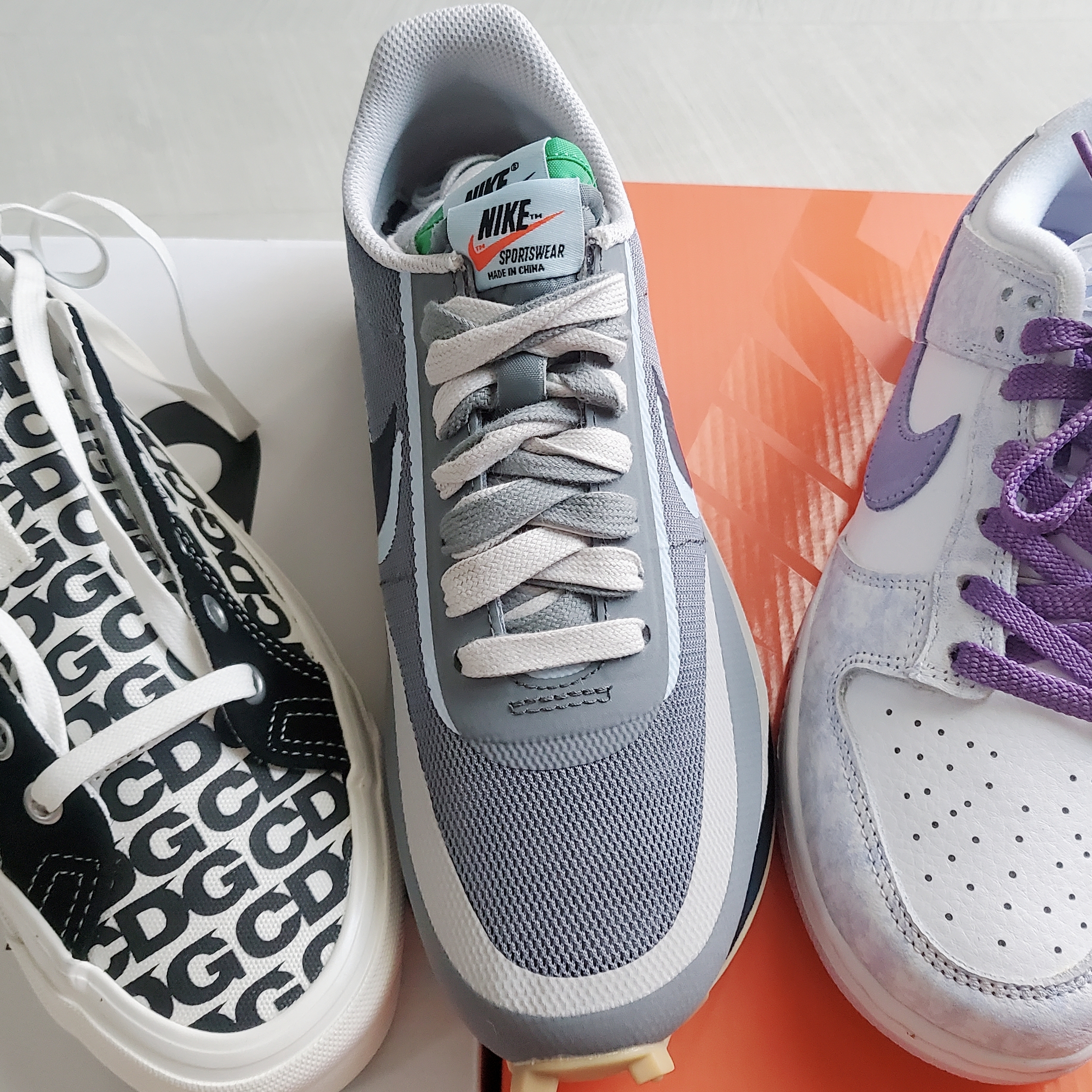 Vans Vault x CDG Lampin LX 2021, Nike x Sacai x Clot LDWaffle Cool Grey 착용 스타일