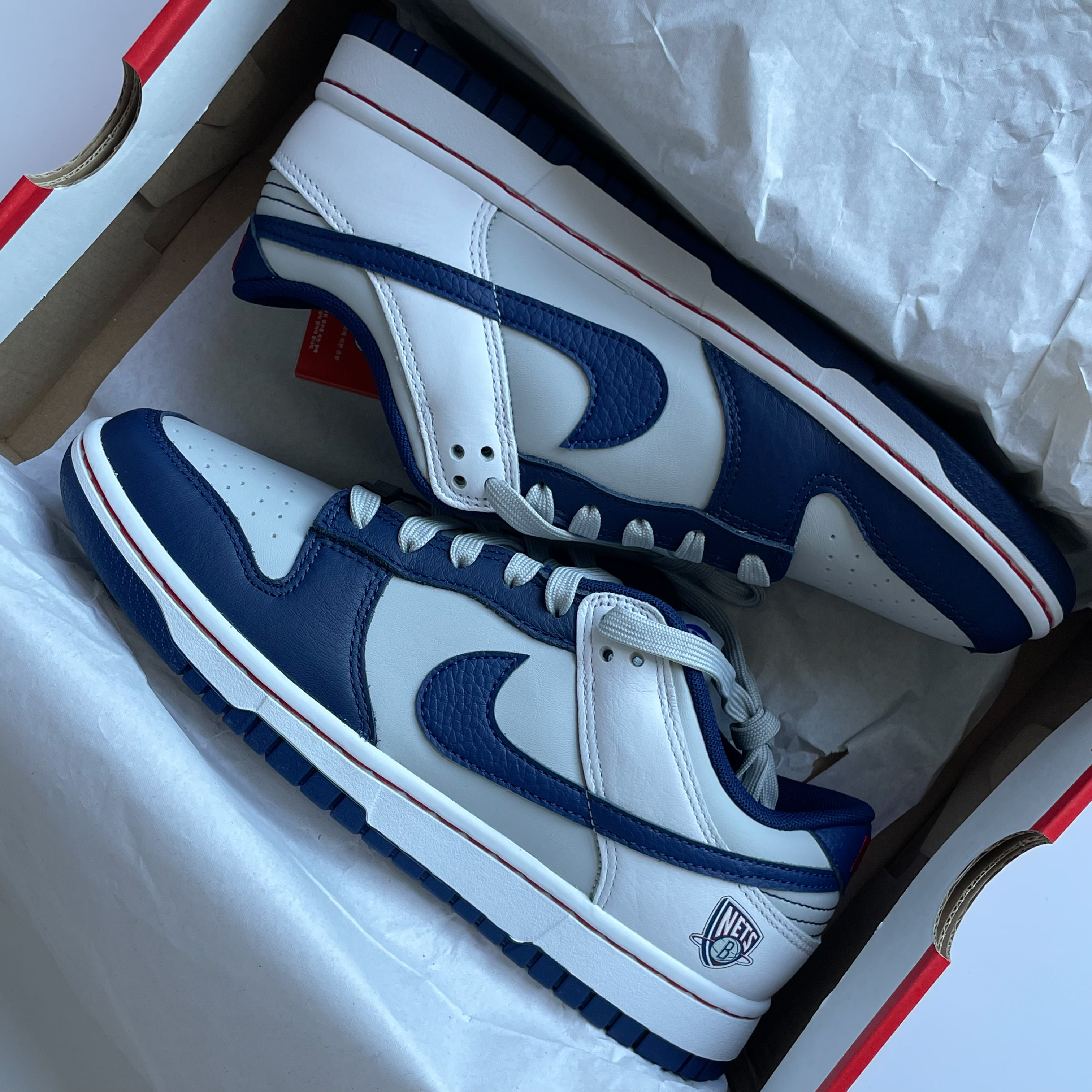 Nike x NBA Dunk Low Retro EMB Nets, (GS) Nike x NBA Dunk Low Nets 착용 스타일
