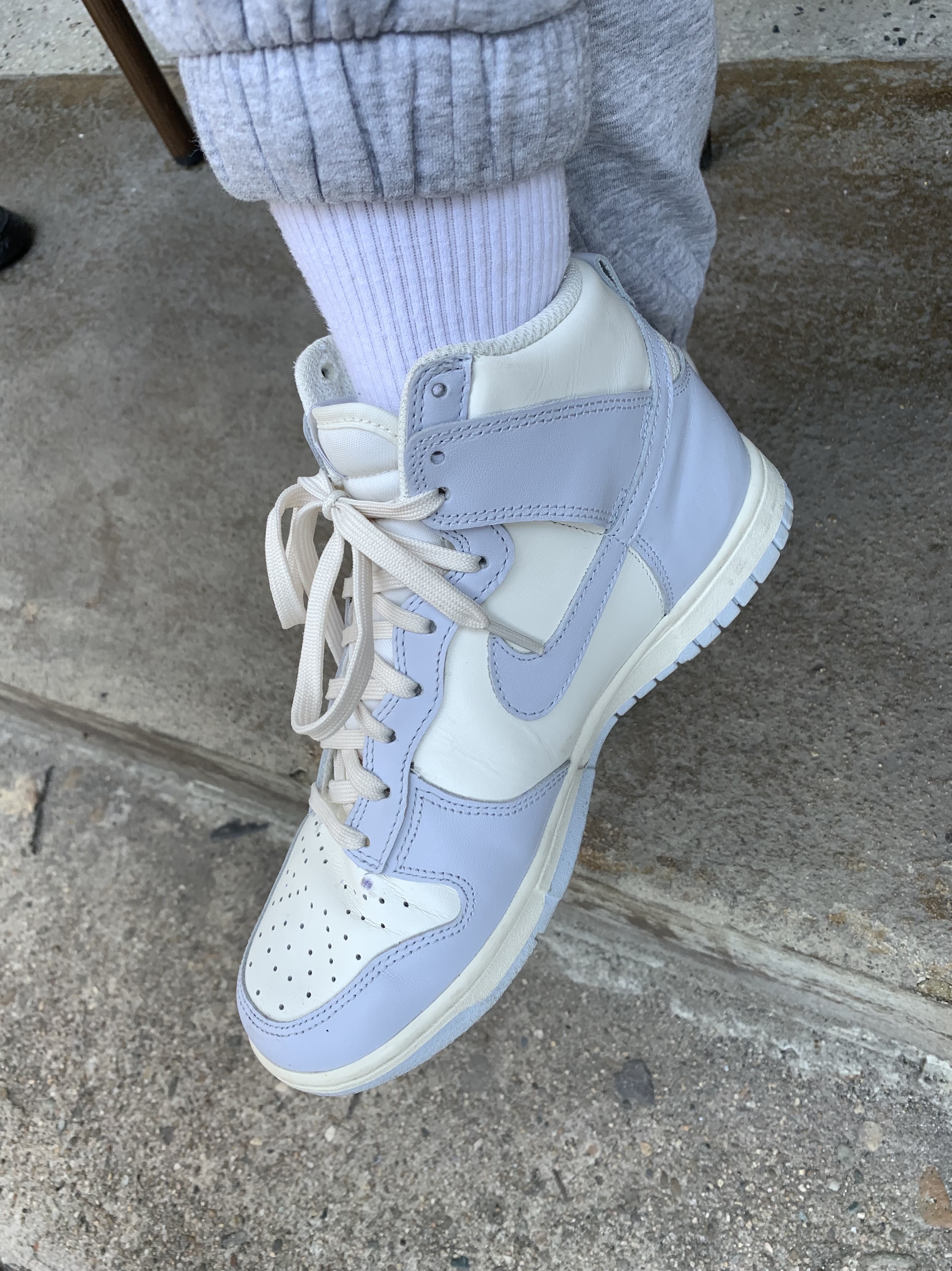 (W) Nike Dunk High Football Grey 착용 스타일