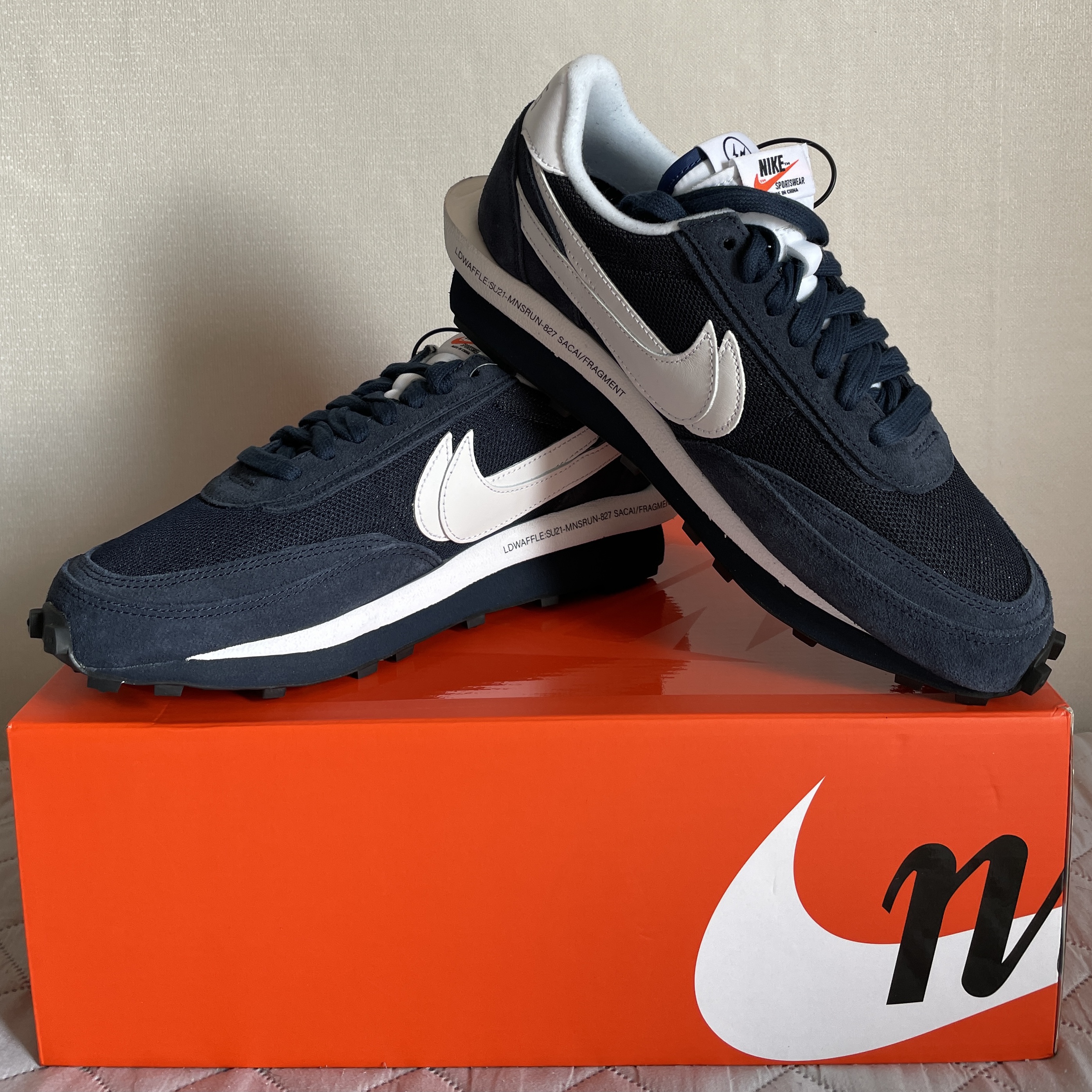 Nike x Sacai x Fragment LDWaffle Blackened Blue 착용 스타일