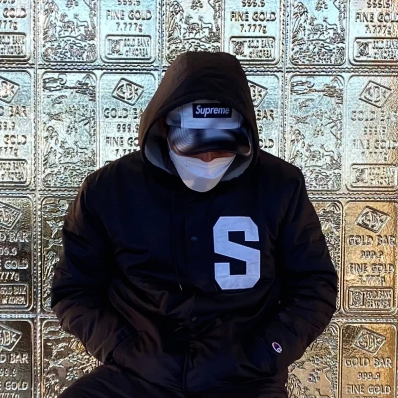 Nike x Sacai x Clot LDWaffle Cool Grey, Supreme Washed Satin Camo Camp Cap Snow Camo - 21SS 착용 스타일 - 3